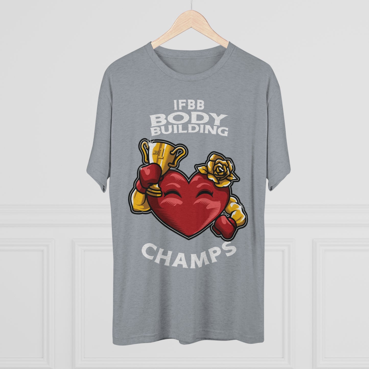 IFBB BODY BUILDING CHAMPS - PREMIUM SOFT - Unisex Tri-Blend Crew Tee (Next Level 6010)