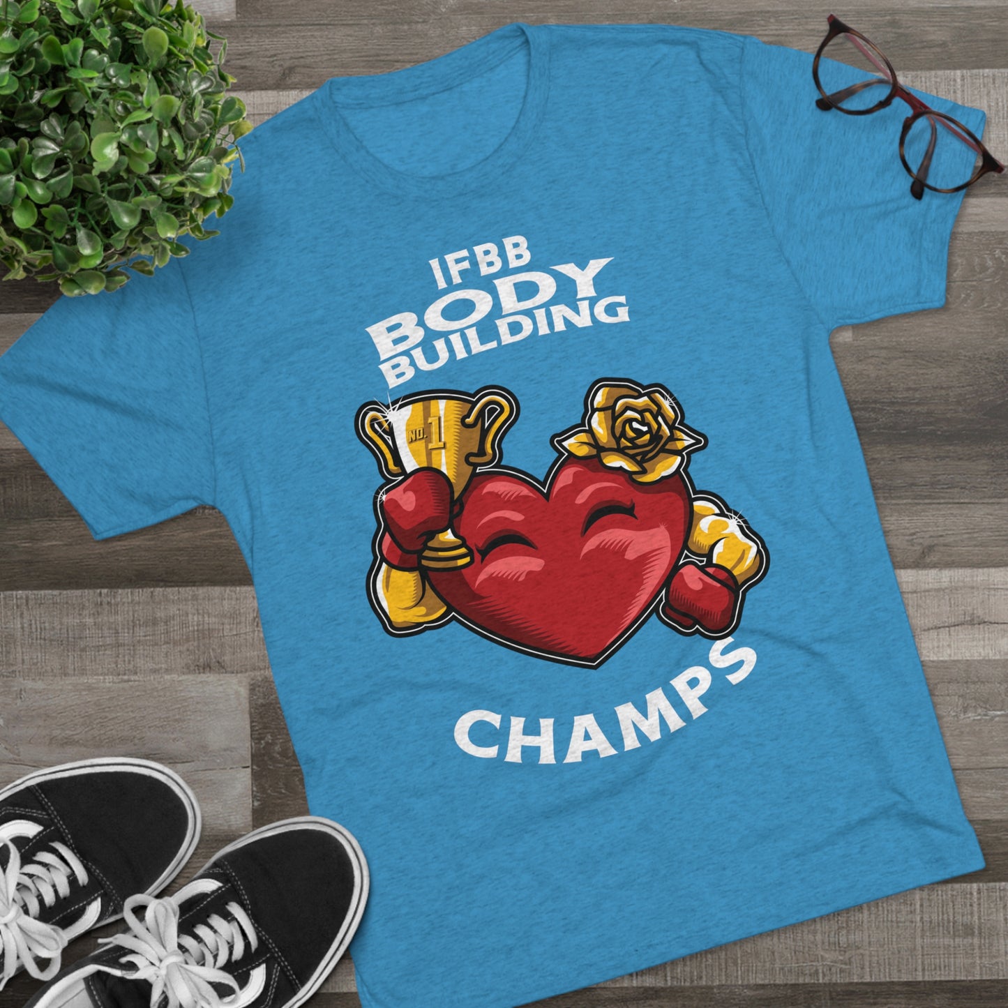 IFBB BODY BUILDING CHAMPS - PREMIUM SOFT - Unisex Tri-Blend Crew Tee (Next Level 6010)