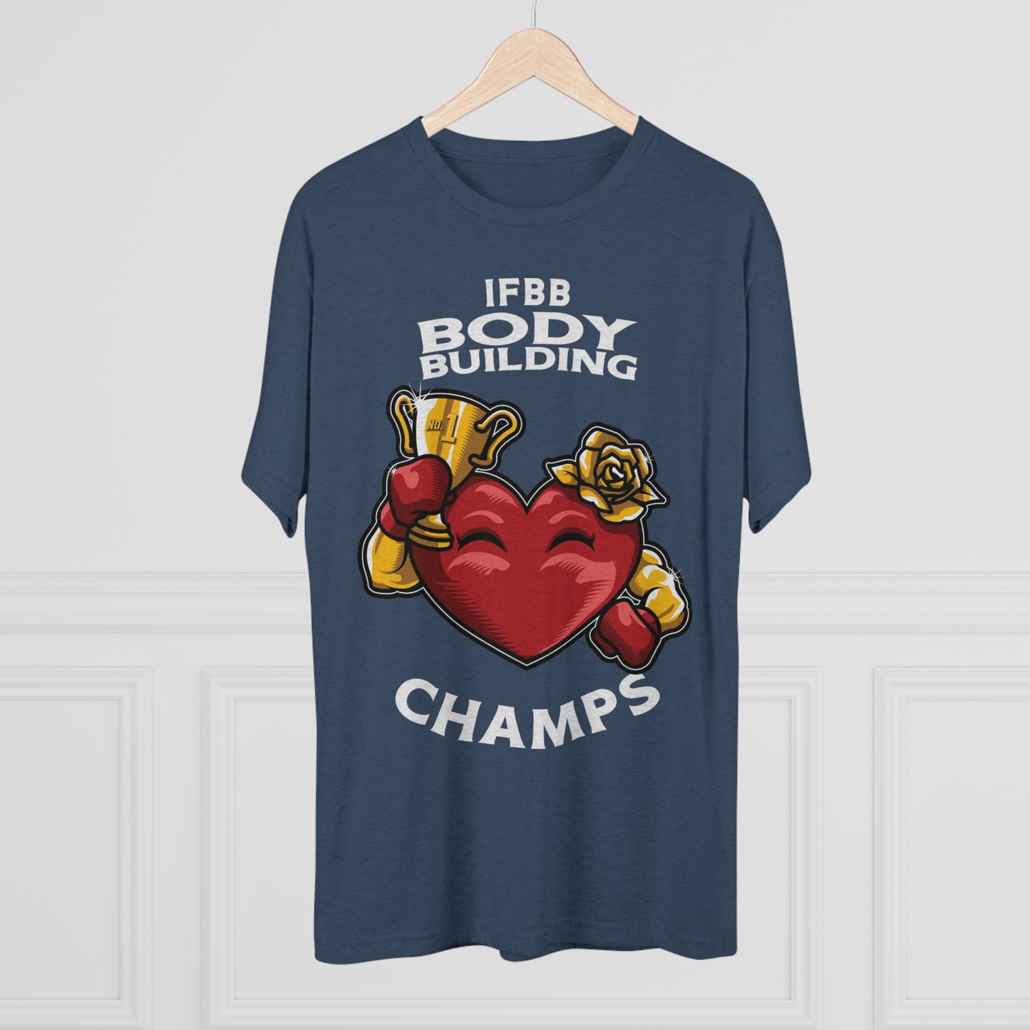 IFBB BODY BUILDING CHAMPS - PREMIUM SOFT - Unisex Tri-Blend Crew Tee (Next Level 6010)