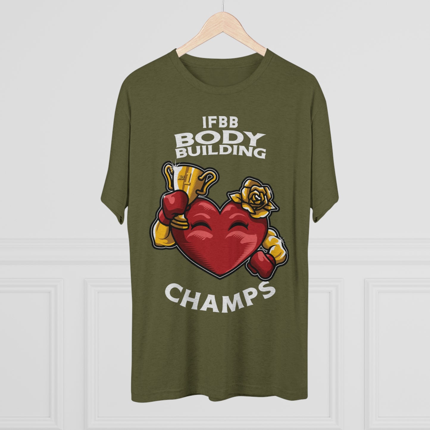 IFBB BODY BUILDING CHAMPS - PREMIUM SOFT - Unisex Tri-Blend Crew Tee (Next Level 6010)