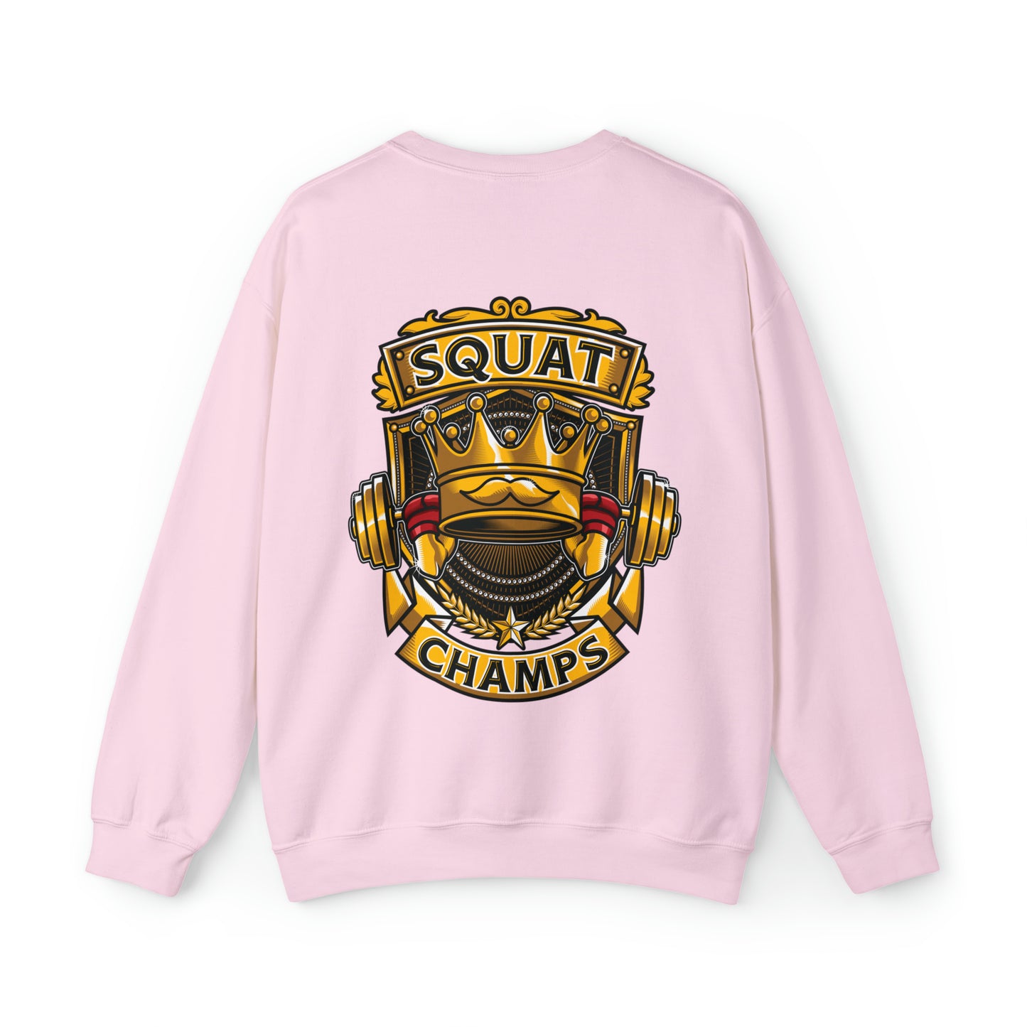 SQUAT CHAMPS (back design) - Unisex Heavy Blend™ Crewneck Sweatshirt