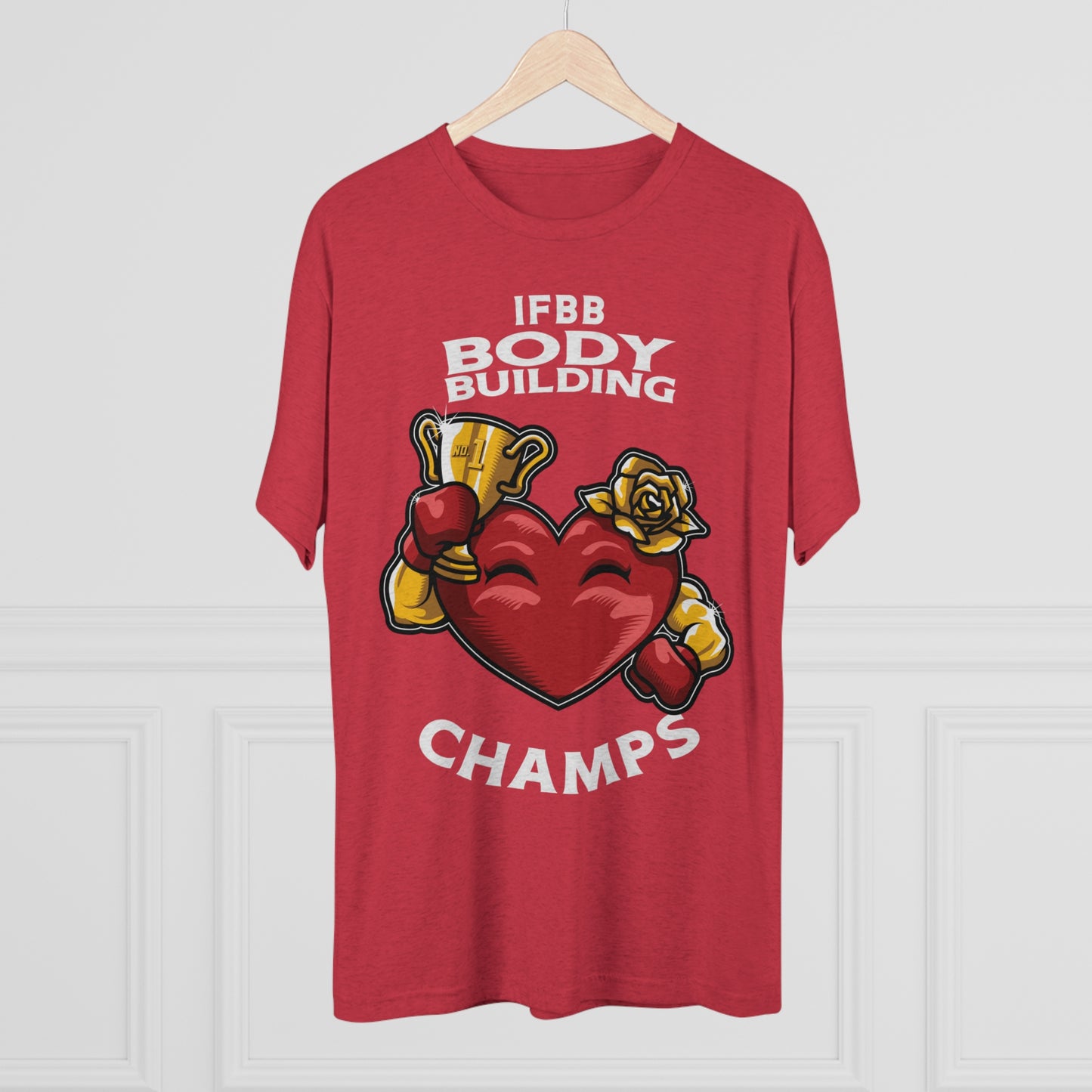 IFBB BODY BUILDING CHAMPS - PREMIUM SOFT - Unisex Tri-Blend Crew Tee (Next Level 6010)