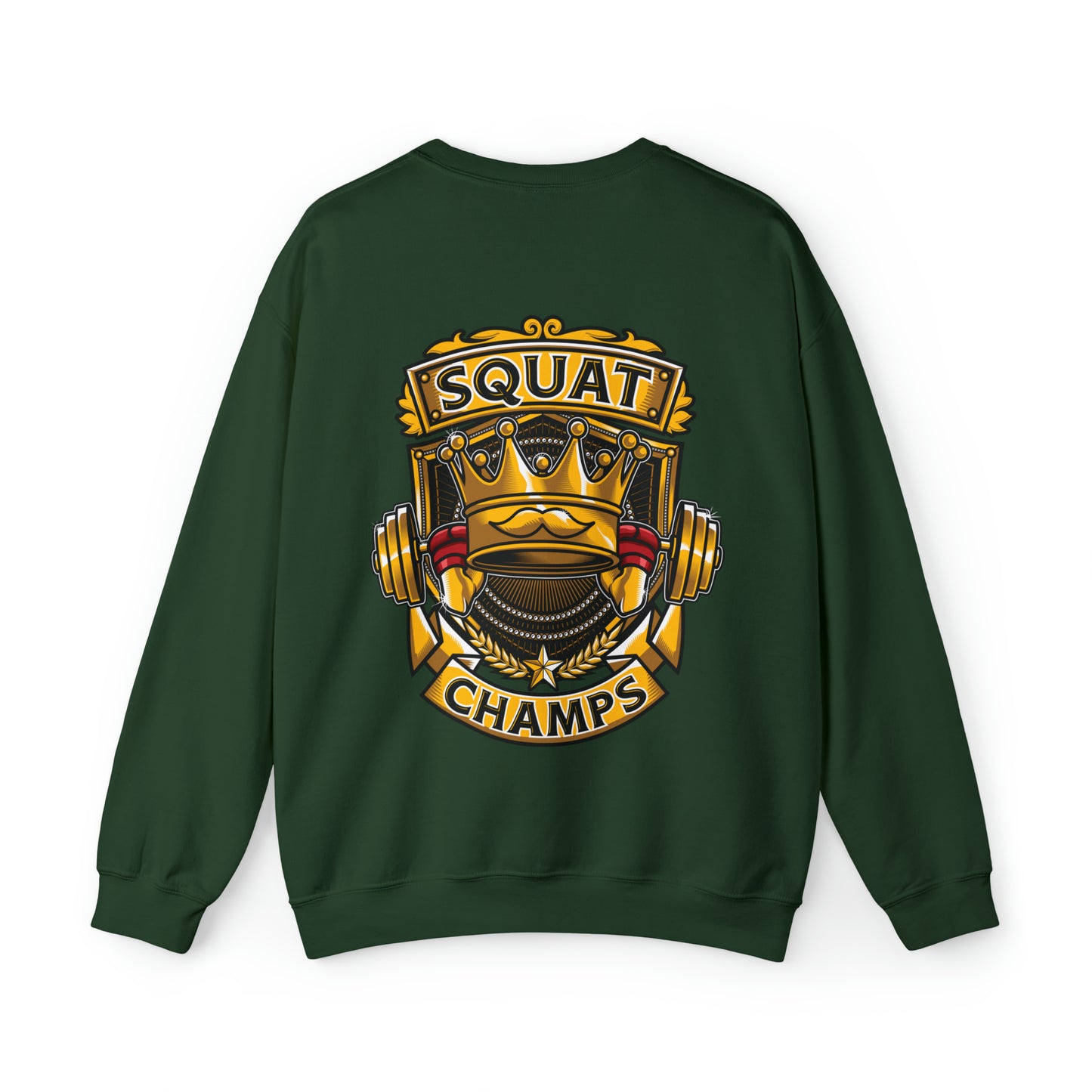 SQUAT CHAMPS (back design) - Unisex Heavy Blend™ Crewneck Sweatshirt
