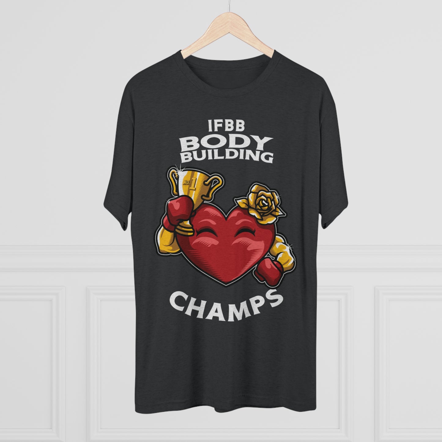 IFBB BODY BUILDING CHAMPS - PREMIUM SOFT - Unisex Tri-Blend Crew Tee (Next Level 6010)