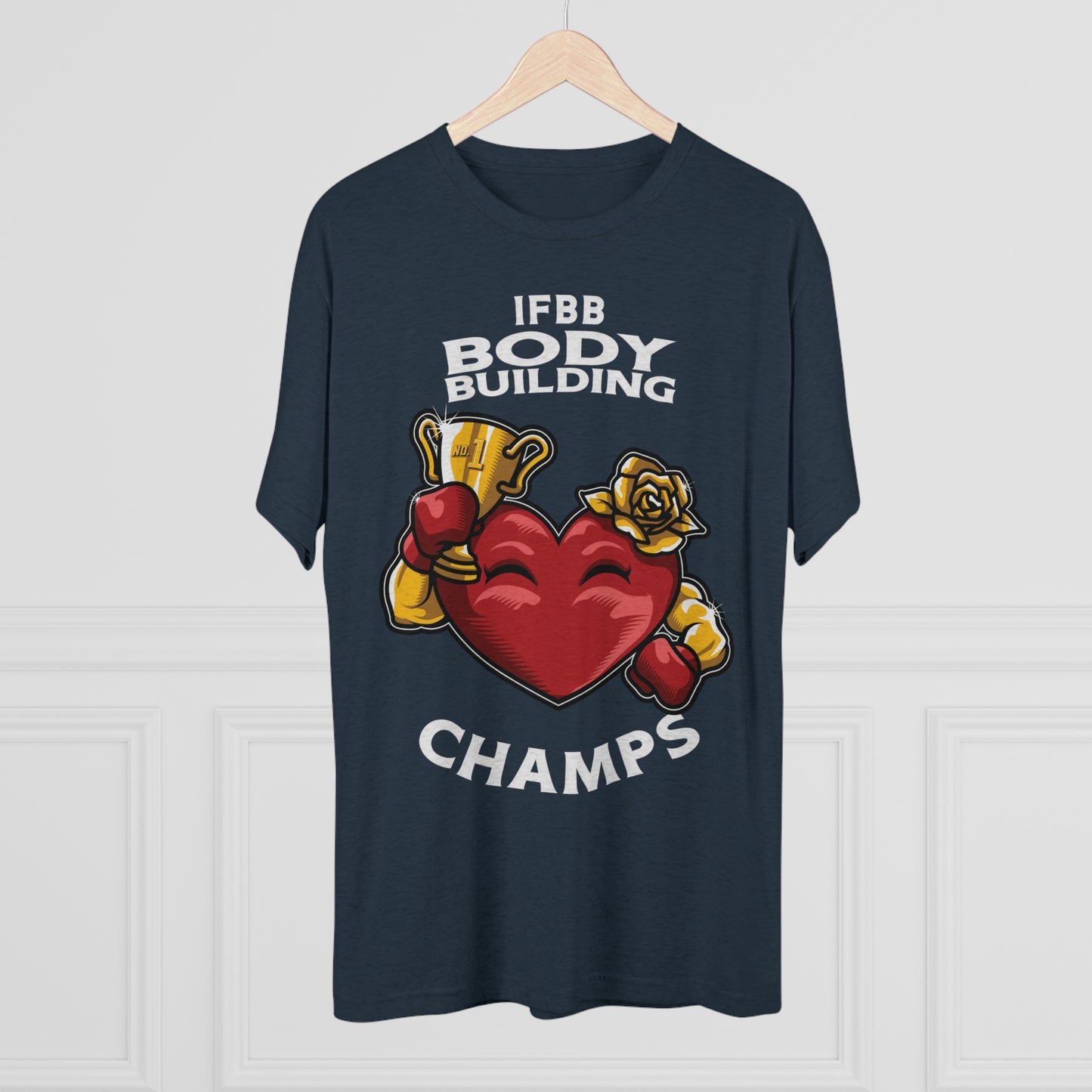 IFBB BODY BUILDING CHAMPS - PREMIUM SOFT - Unisex Tri-Blend Crew Tee (Next Level 6010)