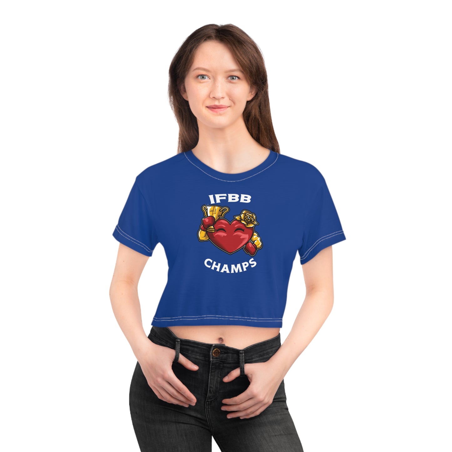 IFBB CHAMPS (Blue) - Crop Tee (AOP)