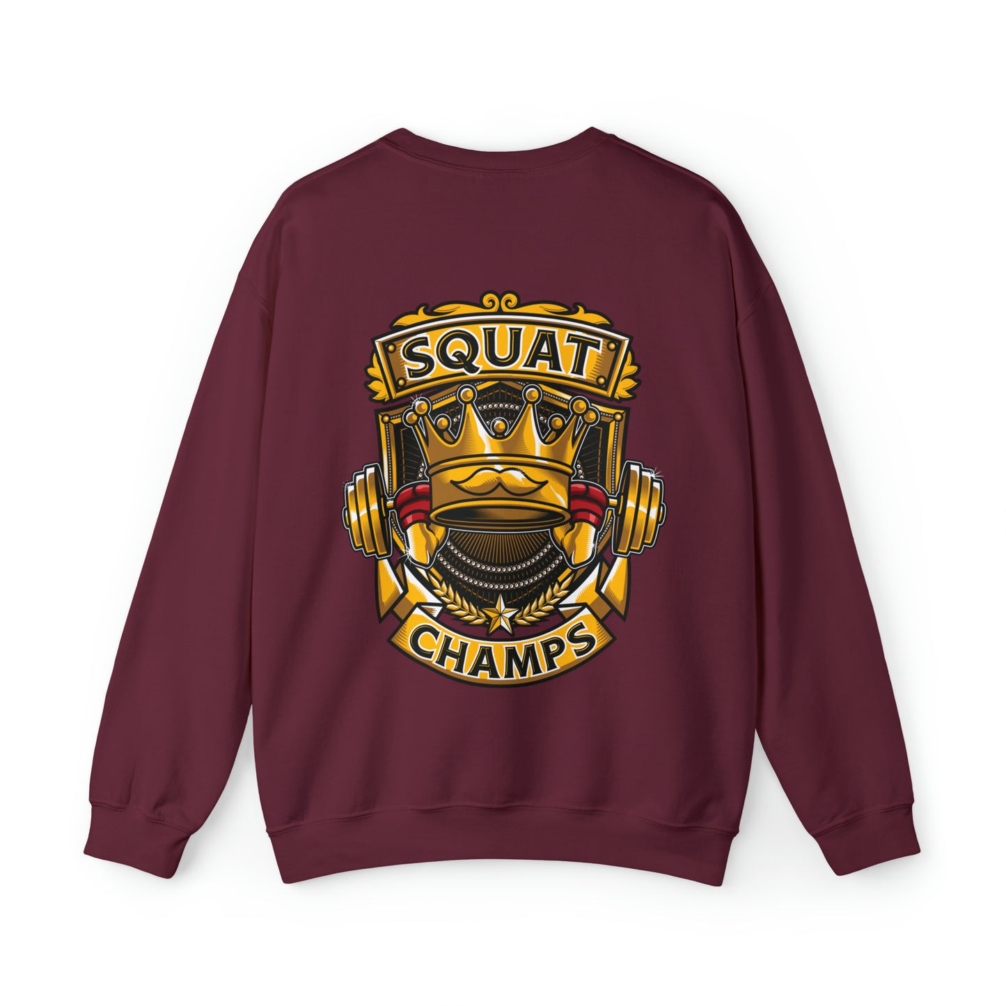 SQUAT CHAMPS (back design) - Unisex Heavy Blend™ Crewneck Sweatshirt