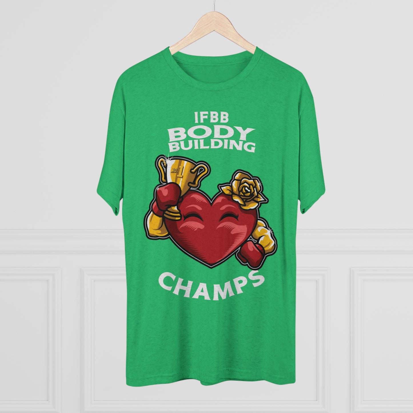 IFBB BODY BUILDING CHAMPS - PREMIUM SOFT - Unisex Tri-Blend Crew Tee (Next Level 6010)