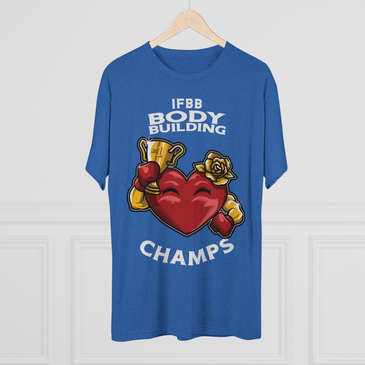 IFBB BODY BUILDING CHAMPS - PREMIUM SOFT - Unisex Tri-Blend Crew Tee (Next Level 6010)