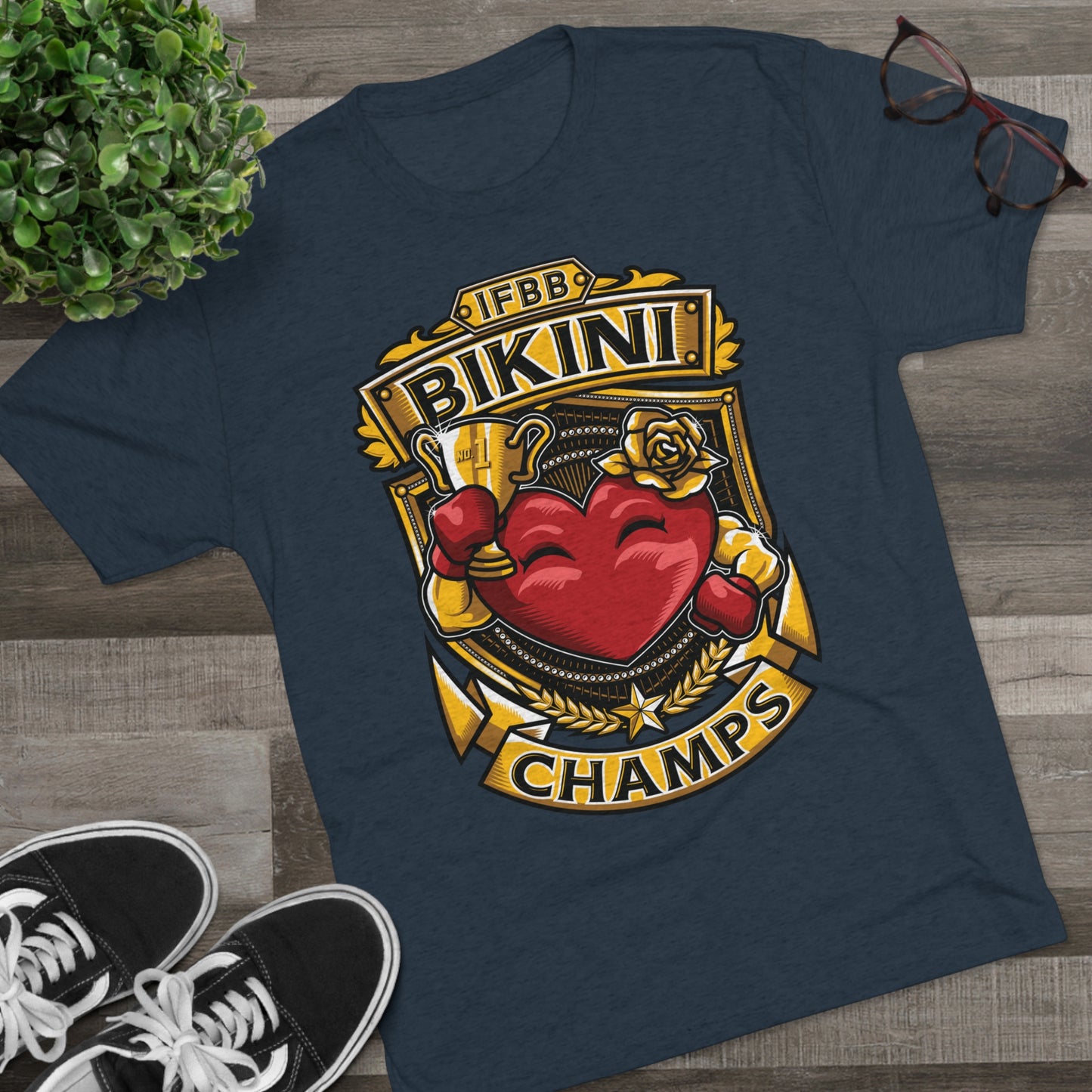 IFBB BIKINI CHAMPS - PREMIUM SOFT - Unisex Tri-Blend Crew Tee (Next Level 6010)