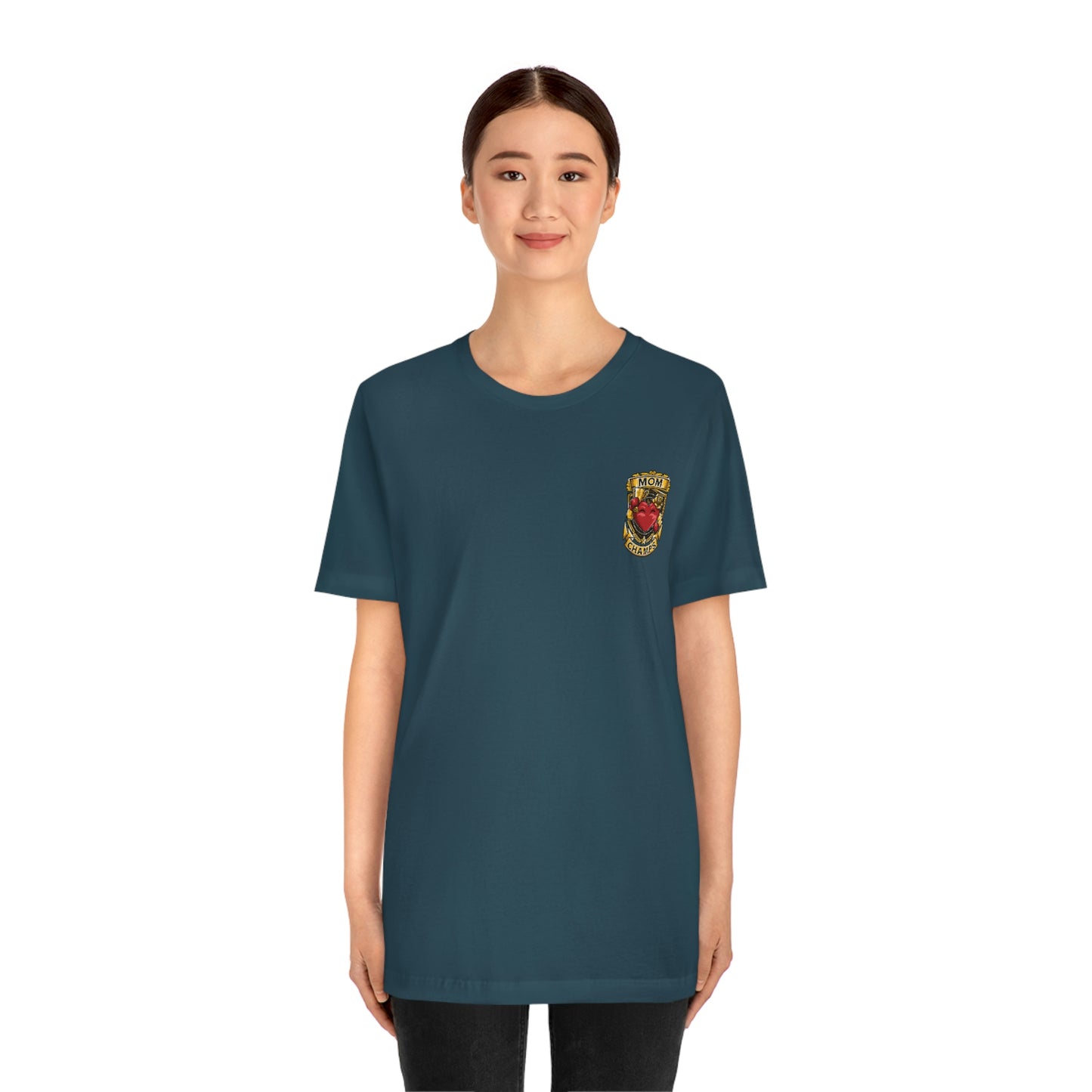 Mom Champs! (Small Front Logo) - Unisex Jersey Short Sleeve Tee - (Bella+Canva)