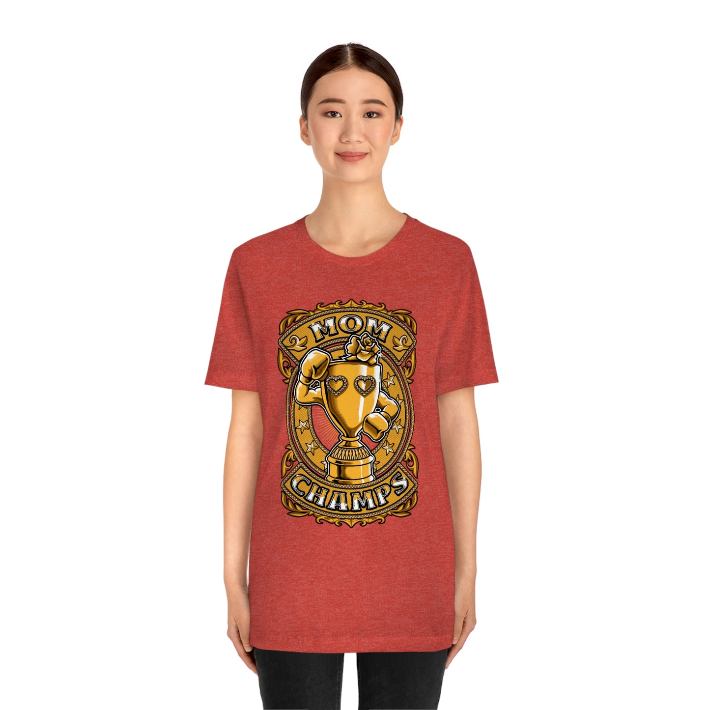 Mom Champs (Gold)! Unisex Jersey Short Sleeve Tee (Bella+Canvas)