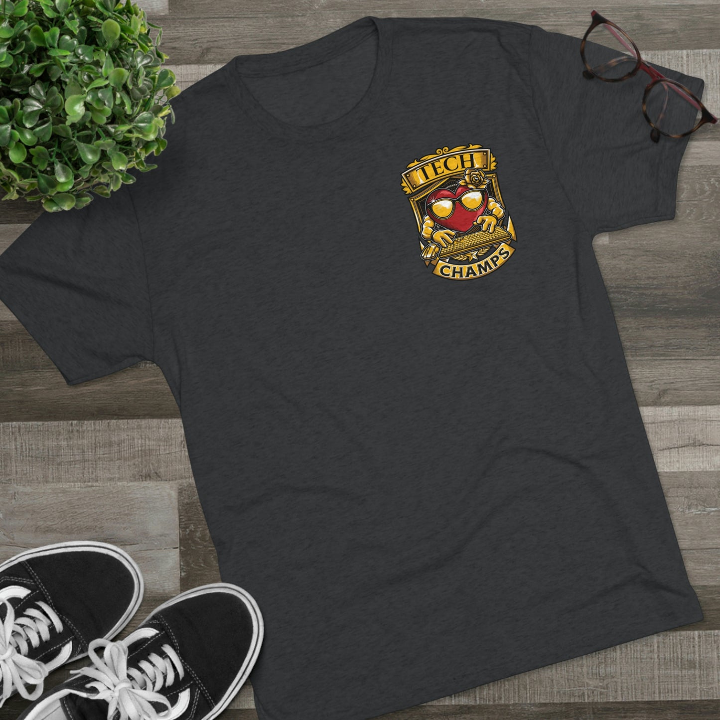 TECH CHAMPS (Small Logo) - PREMIUM SOFT - Unisex Tri-Blend Crew Tee (Next Level 6010)