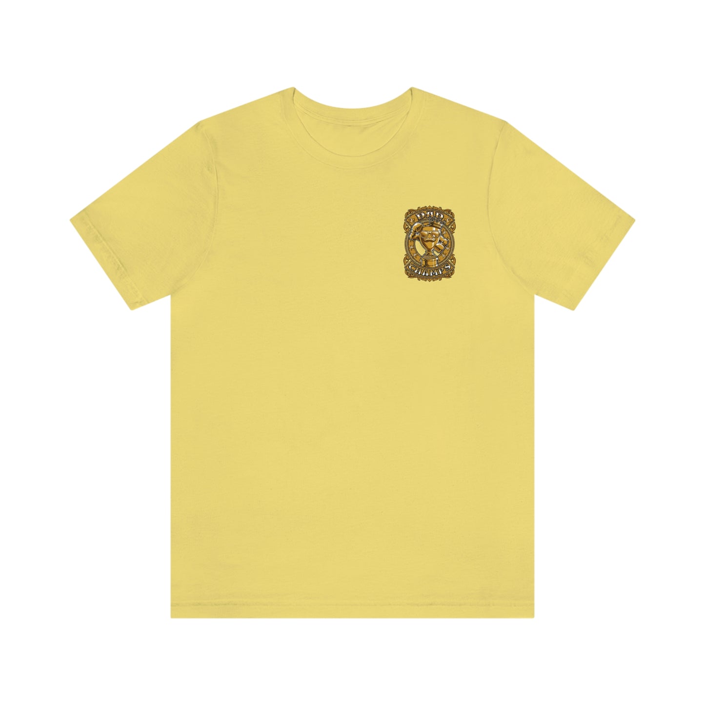 Dad Champs (Gold - Front & Back logo)! - Unisex Jersey Short Sleeve Tee (Bella+Canvas)