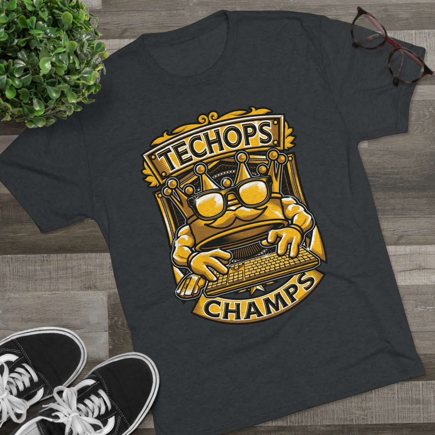 TECHOPS CHAMPS (Men) - PREMIUM SOFT - Unisex Tri-Blend Crew Tee (Next Level 6010)