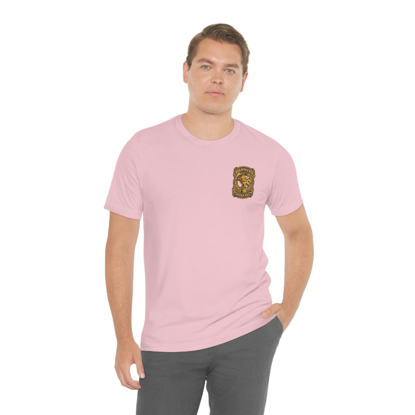 Dad Champs (Gold - Front & Back logo)! - Unisex Jersey Short Sleeve Tee (Bella+Canvas)