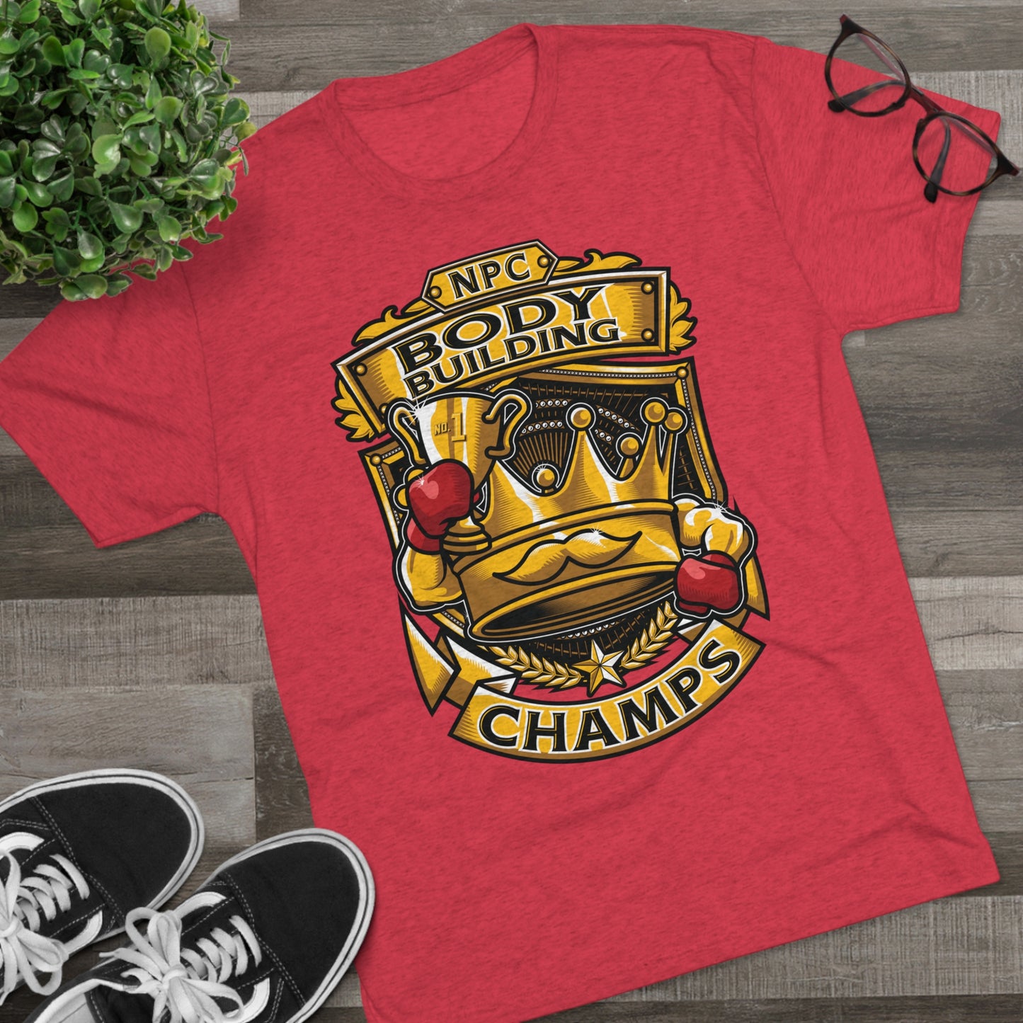 NPC BODY BUILDING CHAMPS - PREMIUM SOFT - Unisex Tri-Blend Crew Tee (Next Level 6010)