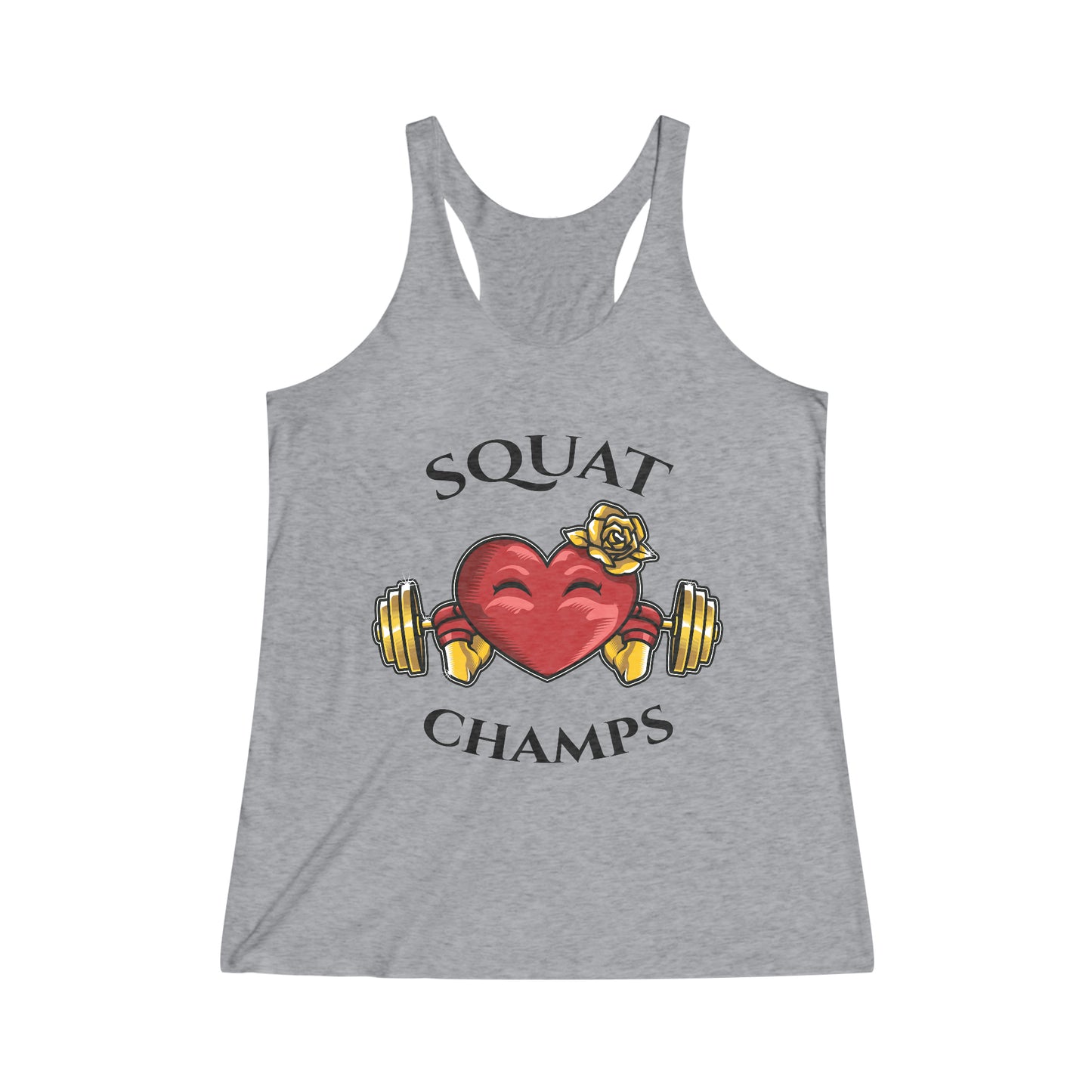 SQUAT CHAMPS - Women's Tri-Blend Racerback Tank