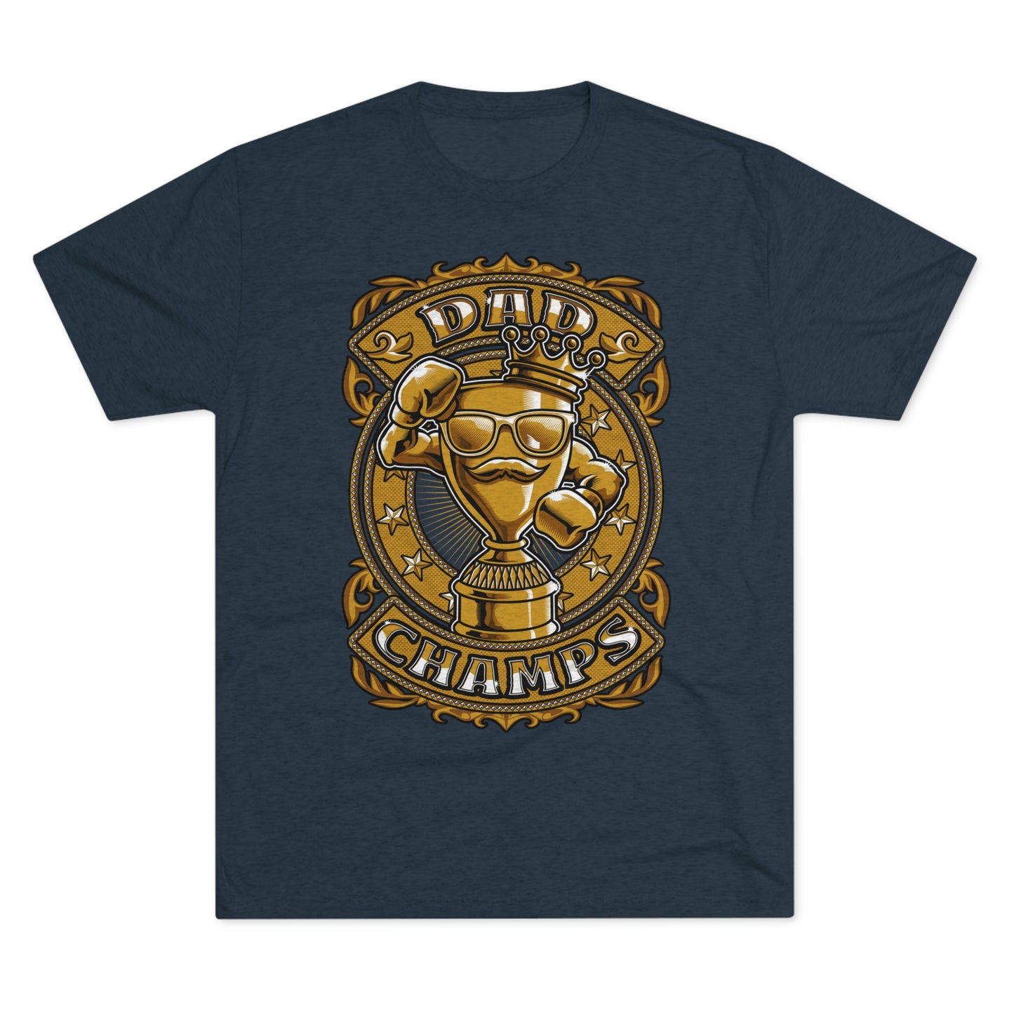 DAD CHAMPS (Gold) - PREMIUM SOFT - Unisex Tri-Blend Crew Tee (Next Level 6010)