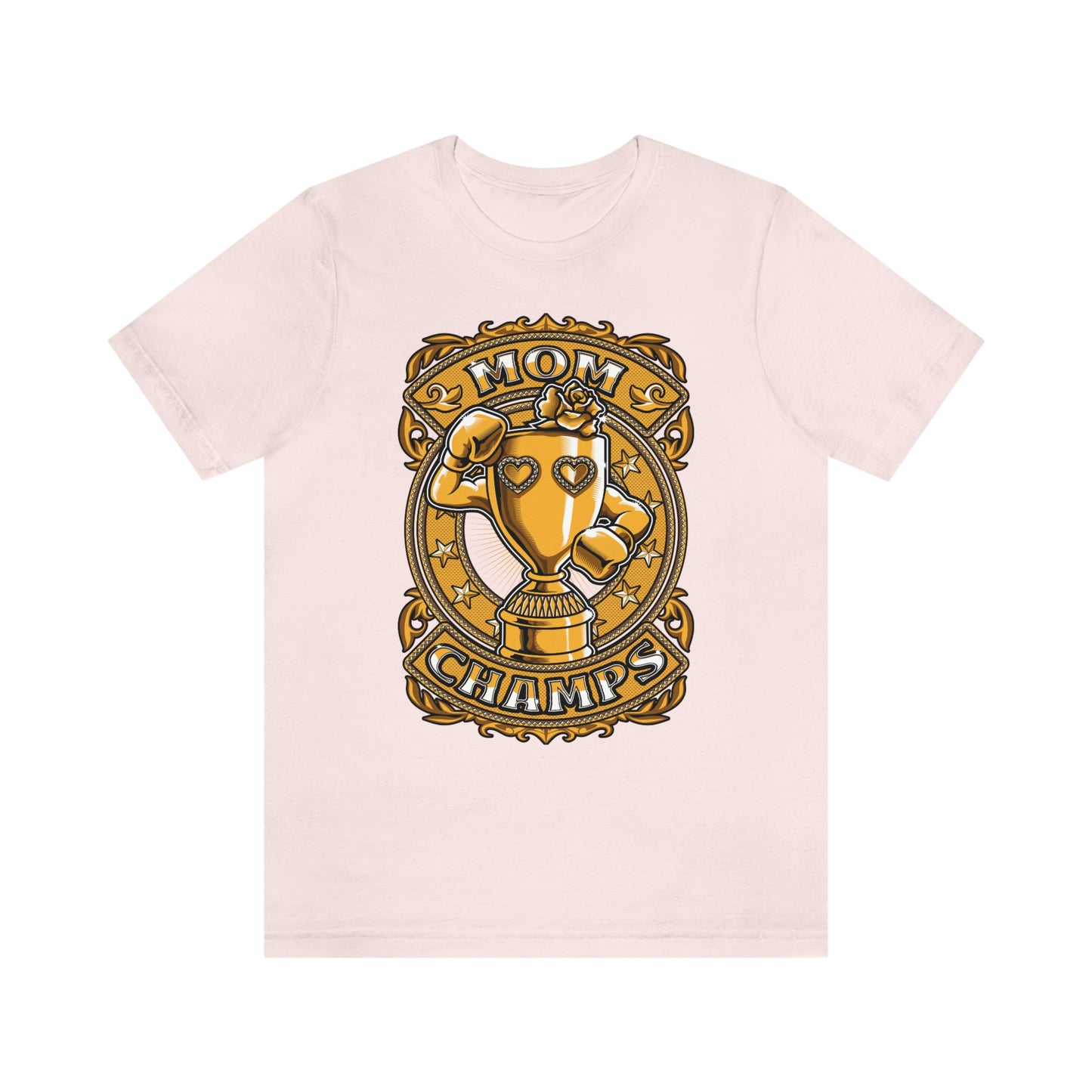Mom Champs (Gold)! Unisex Jersey Short Sleeve Tee (Bella+Canvas)