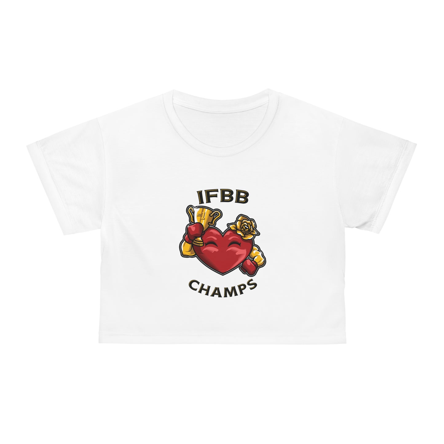 IFBB CHAMPS (White) - Crop Tee (AOP)