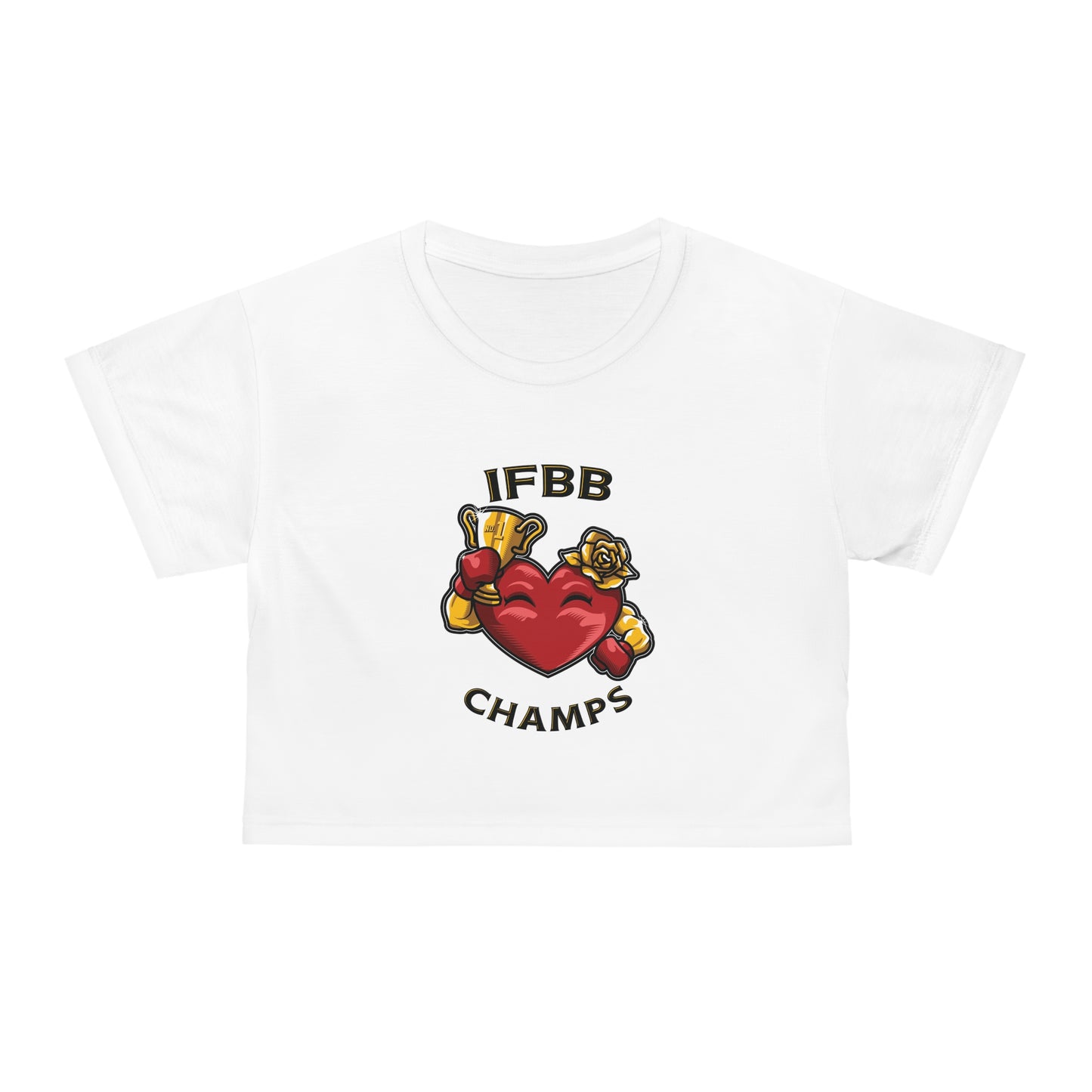 IFBB CHAMPS (White) - Crop Tee (AOP)