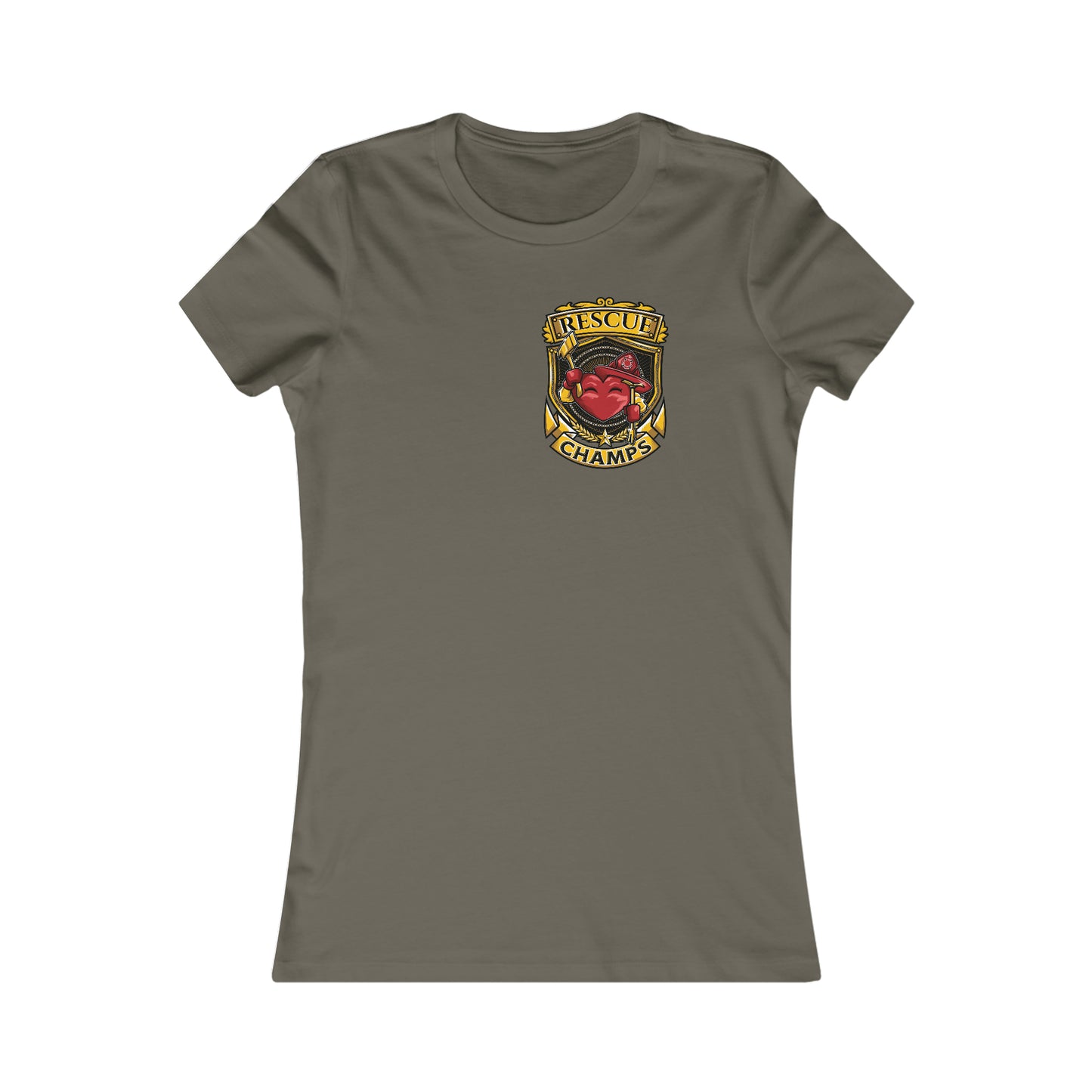 RESCUE CHAMPS! (Small Front Logo) - Women's Favorite Tee (Bella+Canvas)