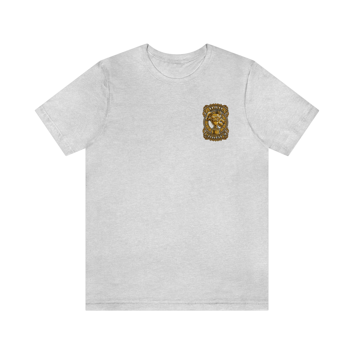 Dad Champs (Gold - Front & Back logo)! - Unisex Jersey Short Sleeve Tee (Bella+Canvas)