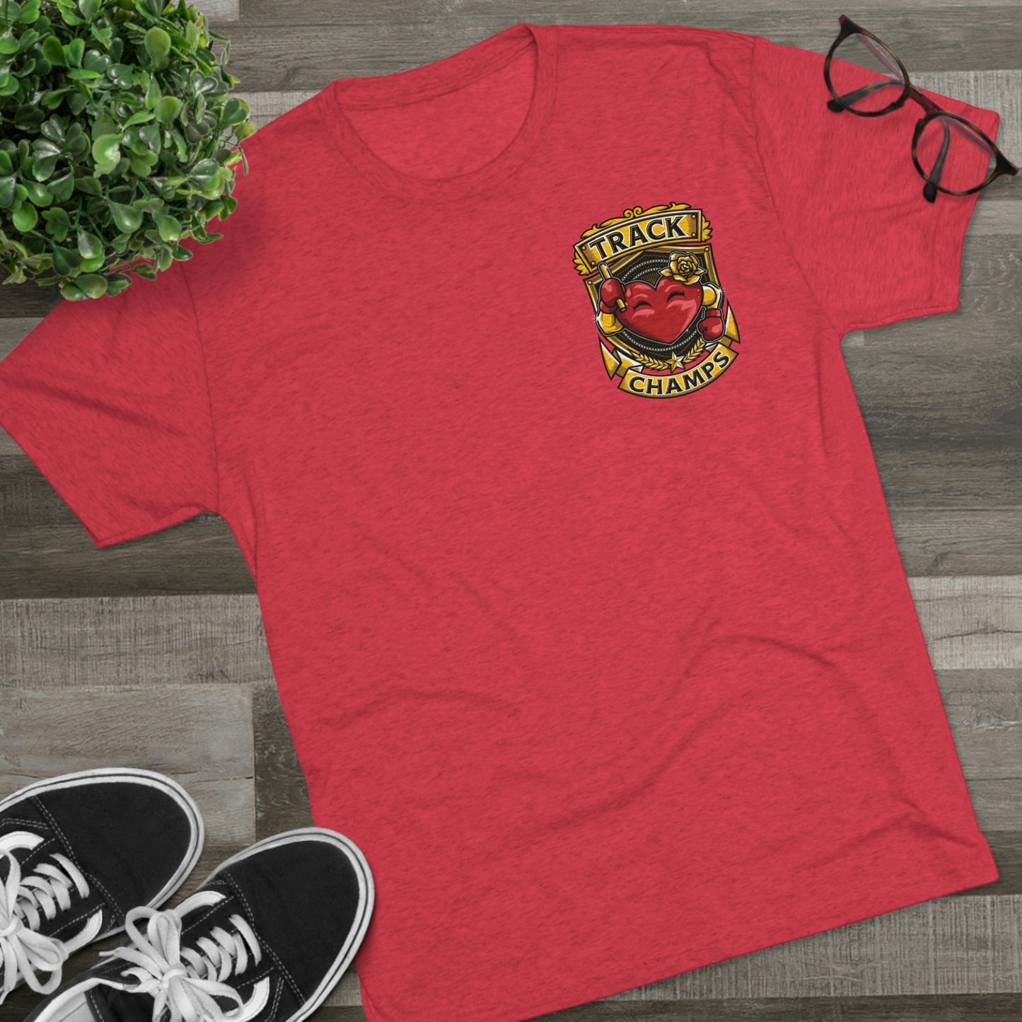 TRACK CHAMPS (Small Logo) - PREMIUM SOFT - Unisex Tri-Blend Crew Tee (Next Level 6010)
