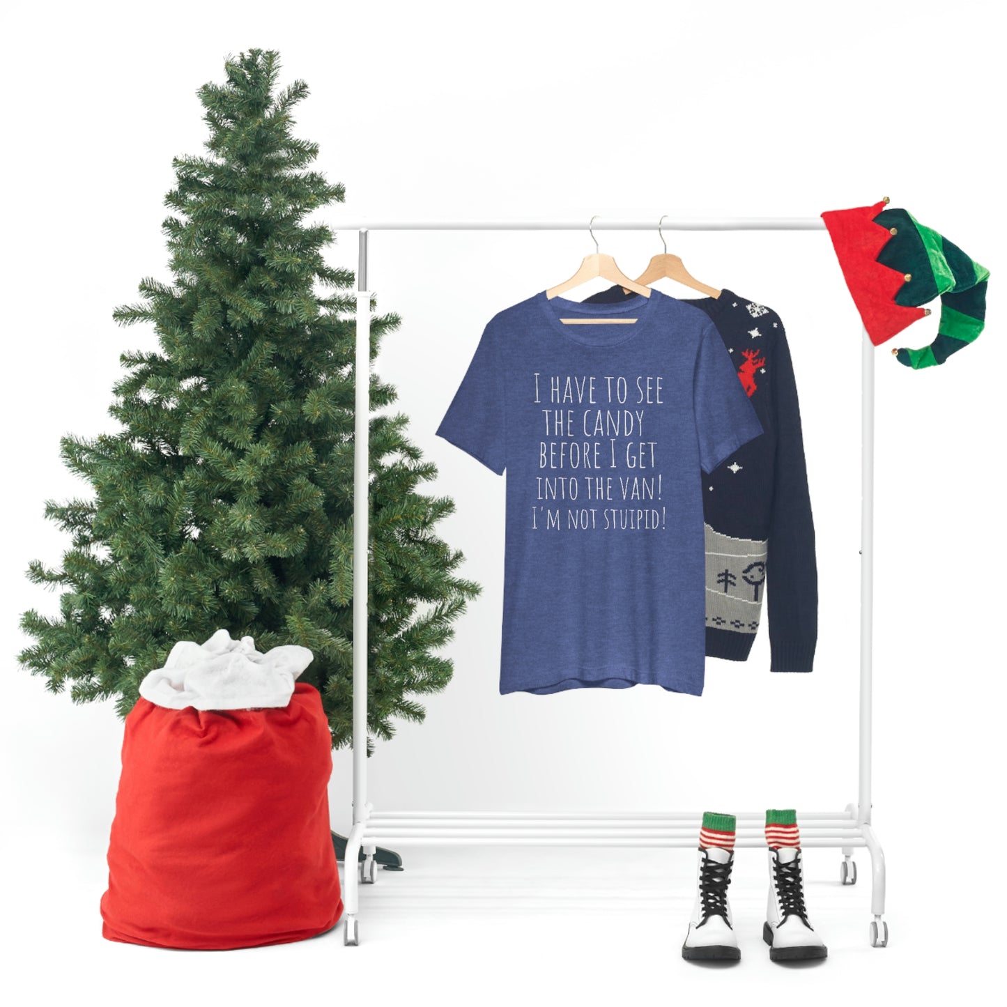 "I have to see the candy before I get into the van! I'm not stupid!" - Regular Cotton - Unisex Jersey Short Sleeve Tee (Bella+Canvas 3001)