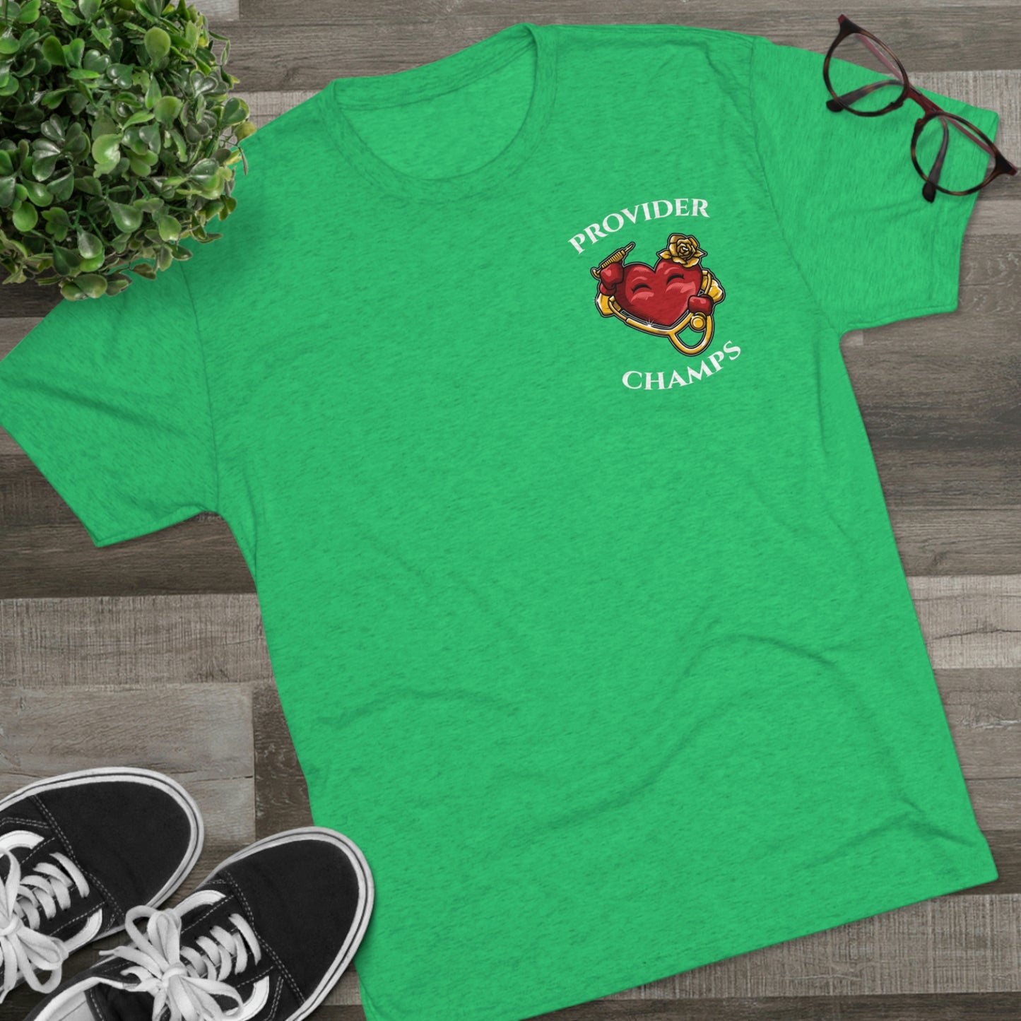PROVIDER CHAMPS (Small Logo) - PREMIUM SOFT - Unisex Tri-Blend Crew Tee (Next Level 6010)