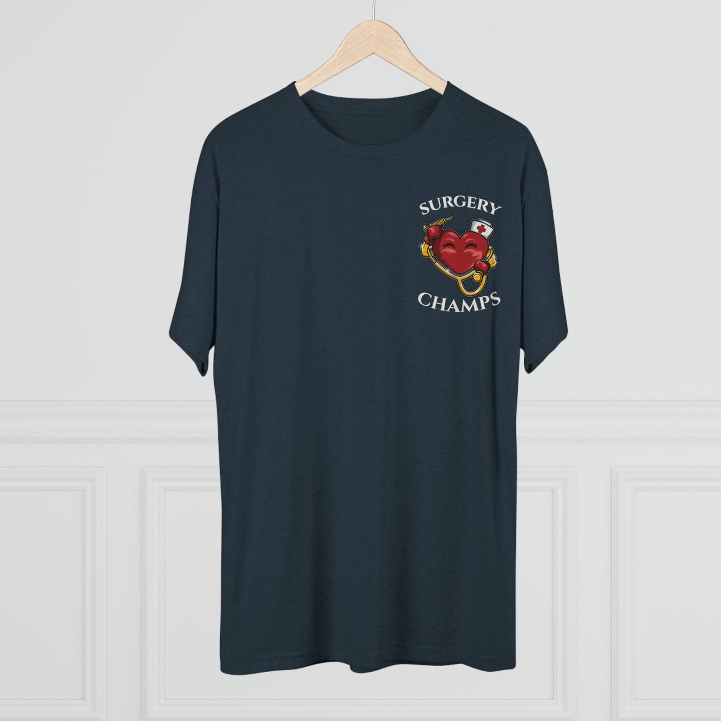 SURGERY CHAMPS (Small Logo) - PREMIUM SOFT - Unisex Tri-Blend Crew Tee (Next Level 6010)