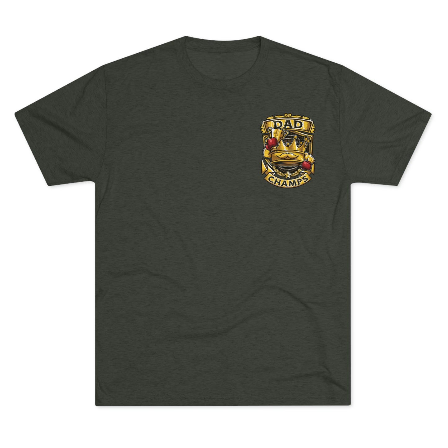 DAD CHAMPS (Small Front) - PREMIUM SOFT - Unisex Tri-Blend Crew Tee (Next Level 6010)