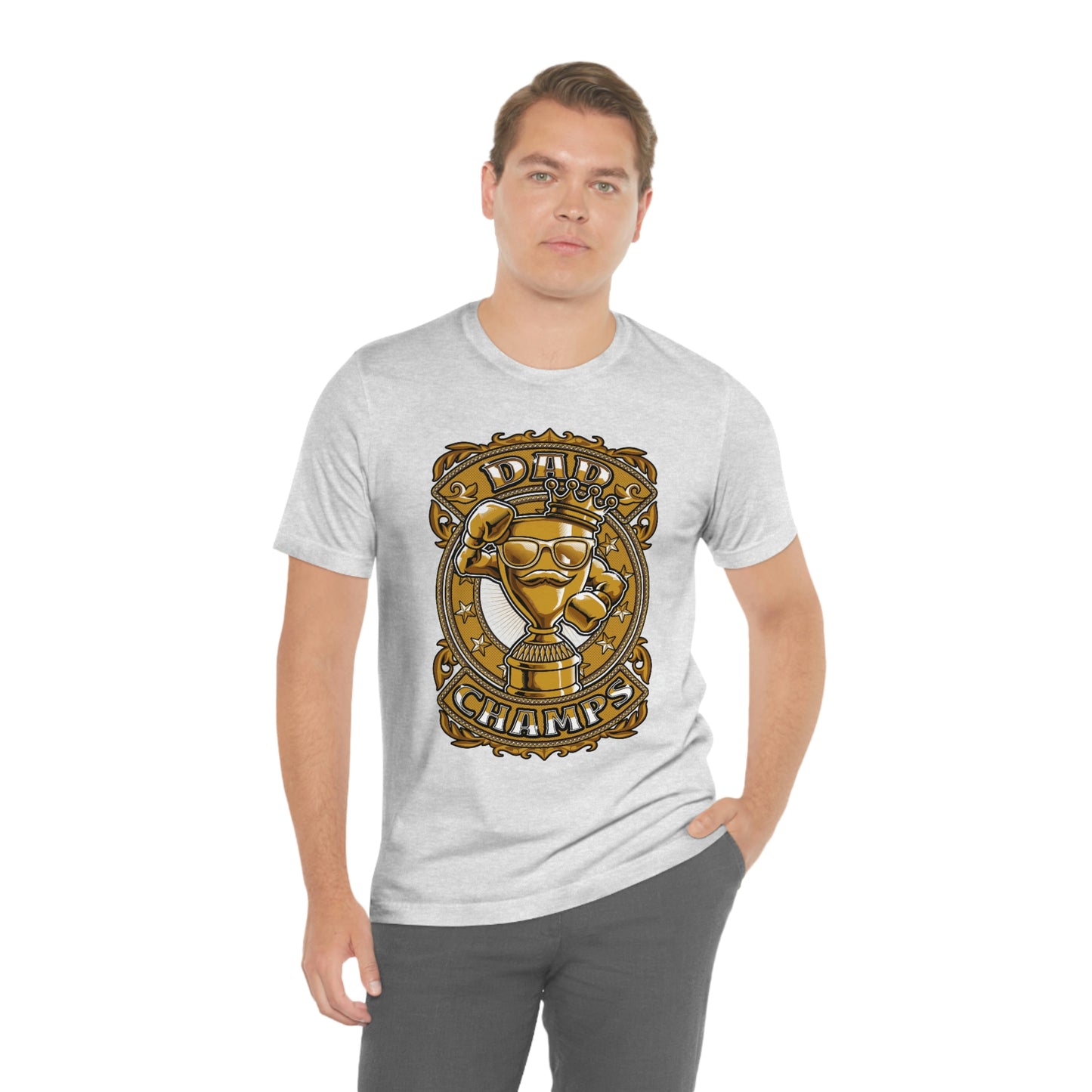 Dad Champs (Gold)! - Unisex Jersey Short Sleeve Tee (Bella+Canvas)