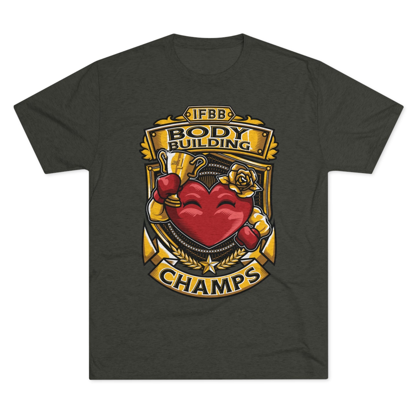 IFBB BODY BUILDING CHAMPS - PREMIUM SOFT - Unisex Tri-Blend Crew Tee (Next Level 6010)