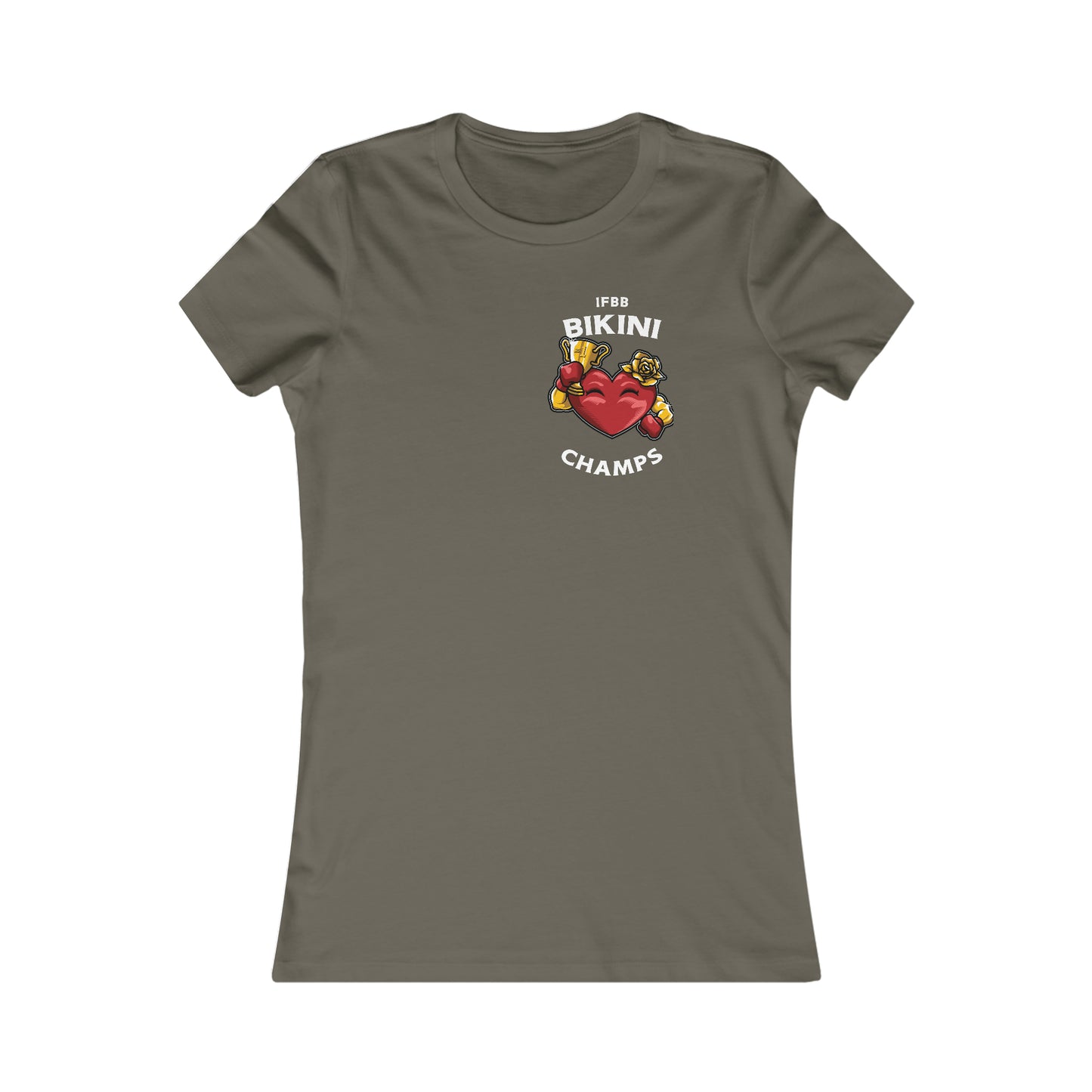 IFBB BIKINI CHAMPS (Small Front Logo) - Women's Favorite Tee (Bella+Canvas)