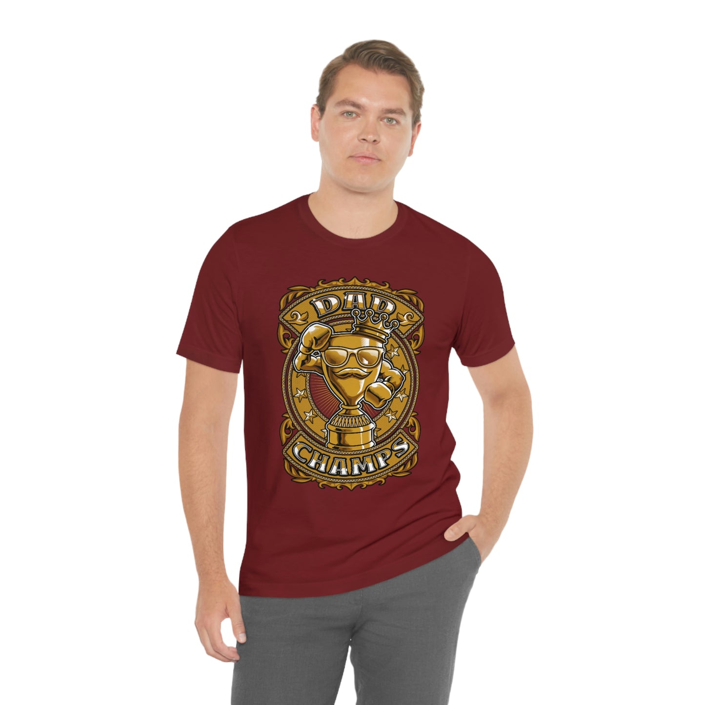 Dad Champs (Gold)! - Unisex Jersey Short Sleeve Tee (Bella+Canvas)