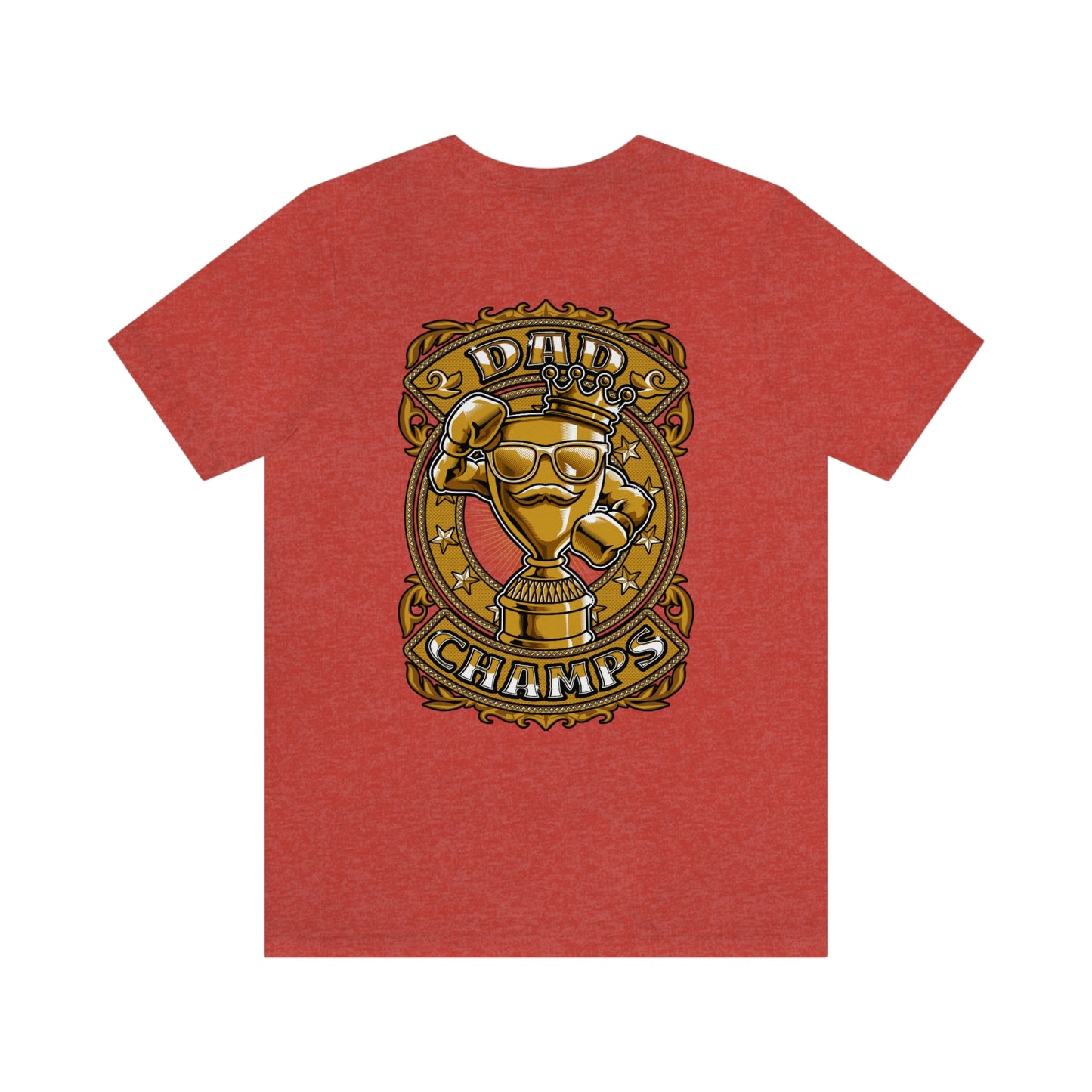 Dad Champs (Gold - Front & Back logo)! - Unisex Jersey Short Sleeve Tee (Bella+Canvas)