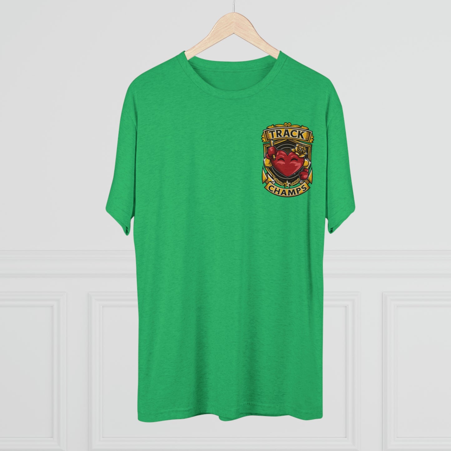 TRACK CHAMPS (Small Logo) - PREMIUM SOFT - Unisex Tri-Blend Crew Tee (Next Level 6010)