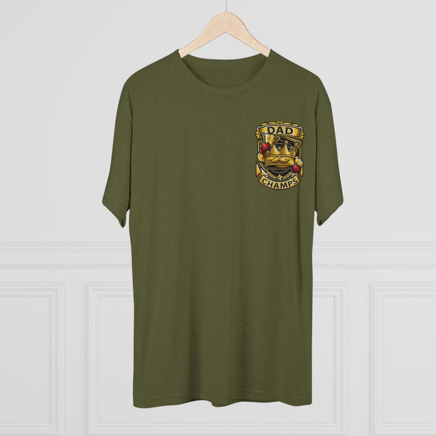 DAD CHAMPS (Small Front) - PREMIUM SOFT - Unisex Tri-Blend Crew Tee (Next Level 6010)