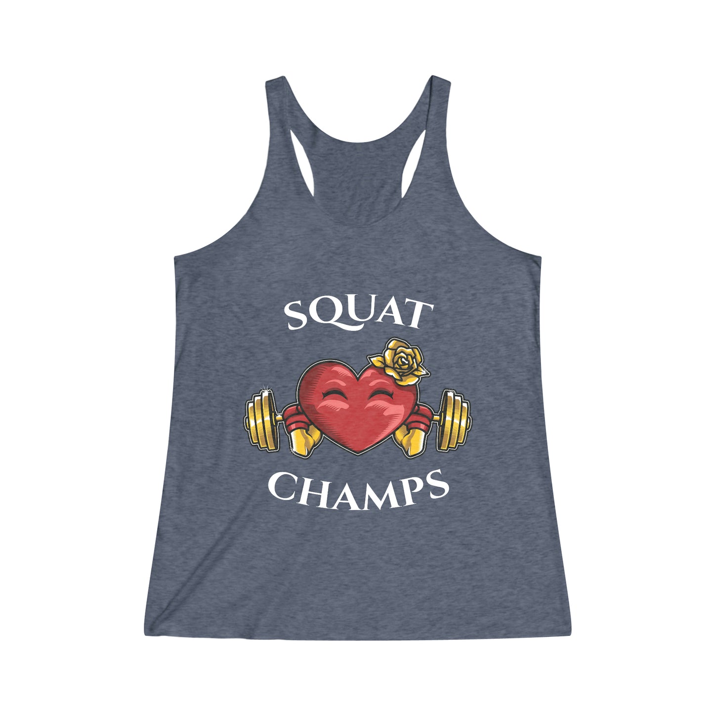 SQUAT CHAMPS - Women's Tri-Blend Racerback Tank