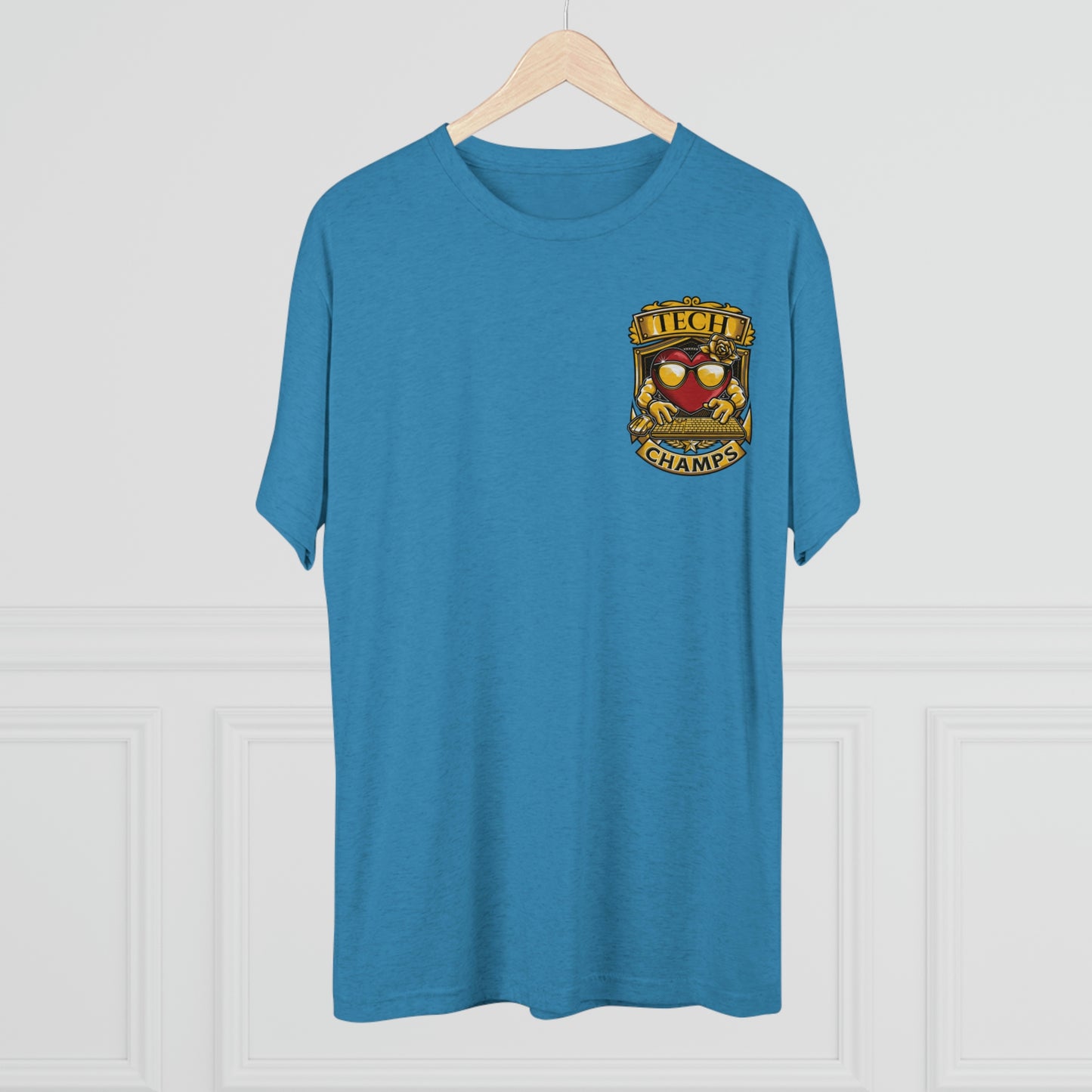 TECH CHAMPS (Small Logo) - PREMIUM SOFT - Unisex Tri-Blend Crew Tee (Next Level 6010)