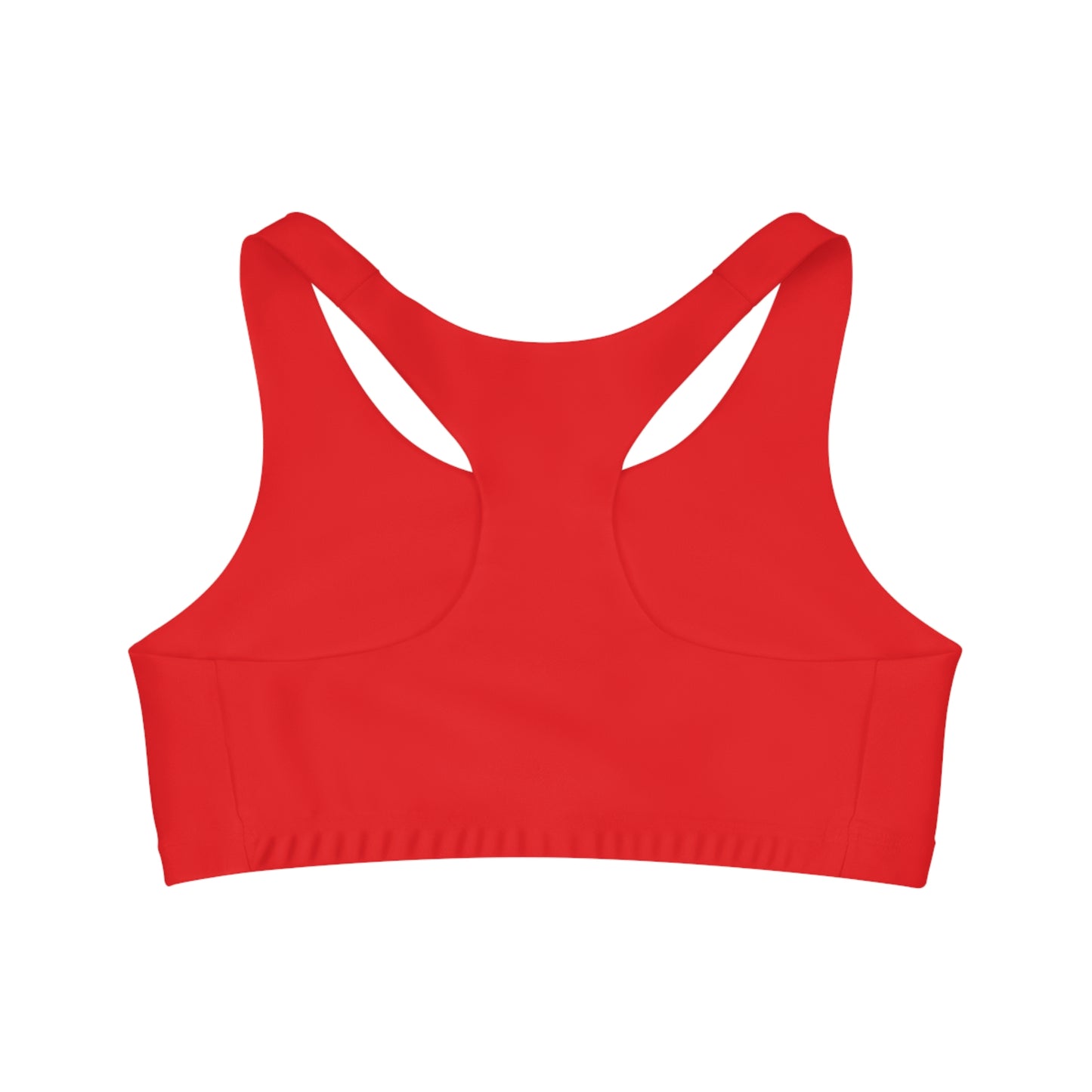 SQUAT CHAMPS - Center Logo - (Red) - Seamless Sports Bra (AOP)