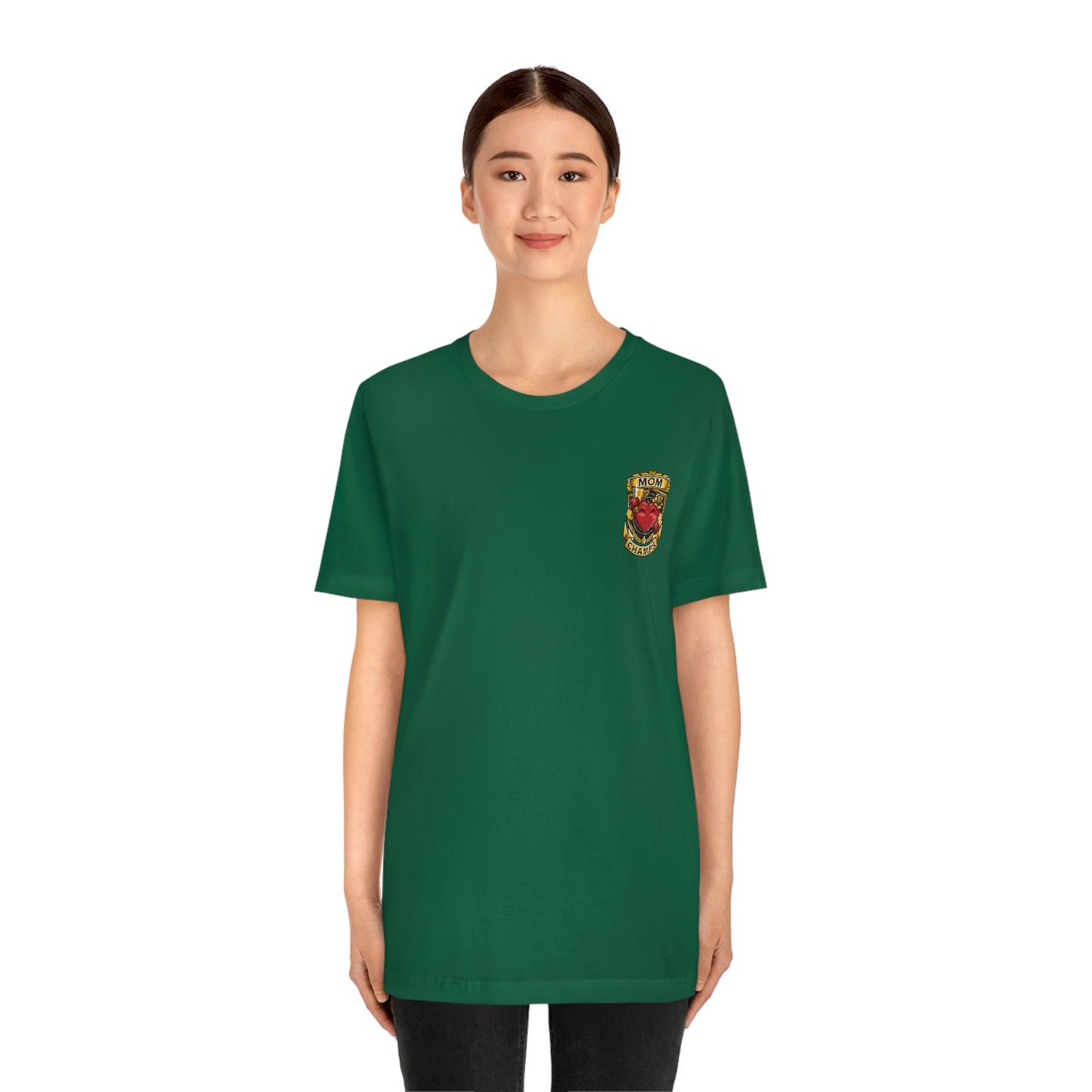 Mom Champs! (Small Front Logo) - Unisex Jersey Short Sleeve Tee - (Bella+Canva)