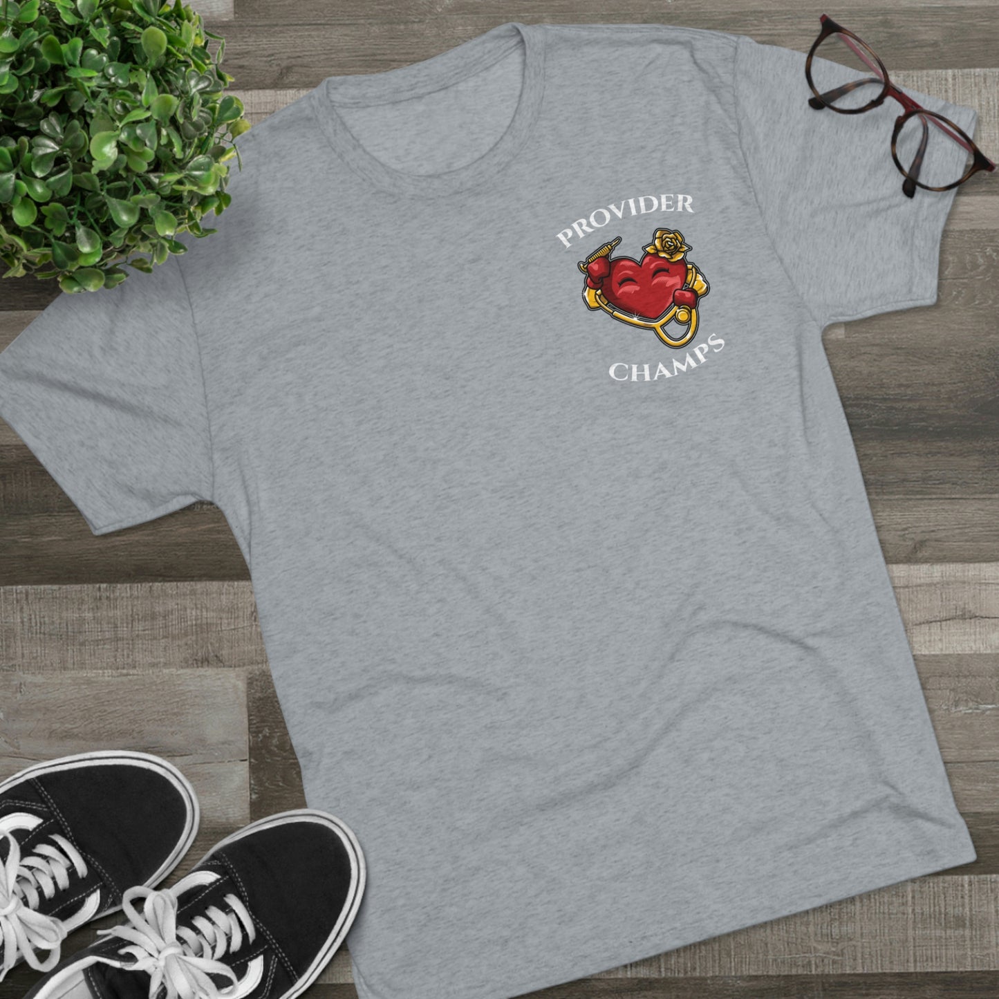 PROVIDER CHAMPS (Small Logo) - PREMIUM SOFT - Unisex Tri-Blend Crew Tee (Next Level 6010)