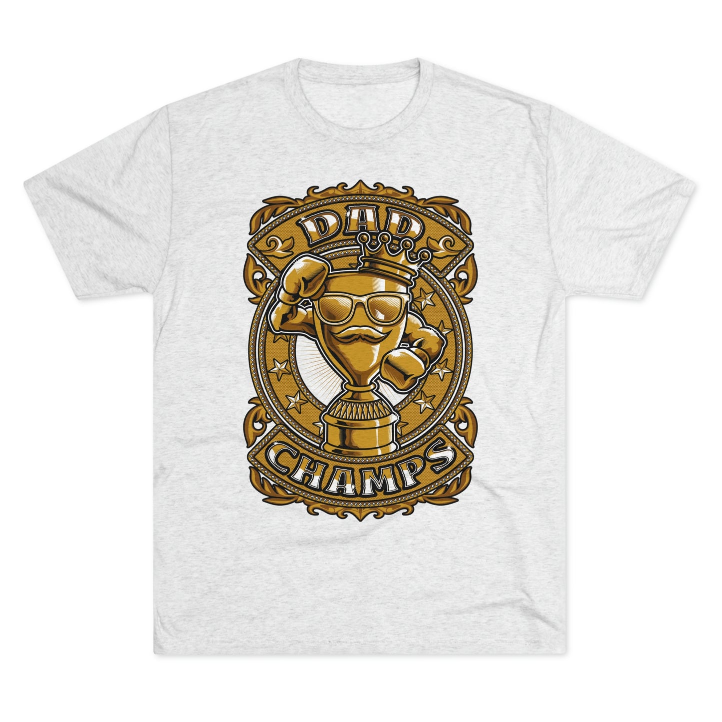 DAD CHAMPS (Gold) - PREMIUM SOFT - Unisex Tri-Blend Crew Tee (Next Level 6010)