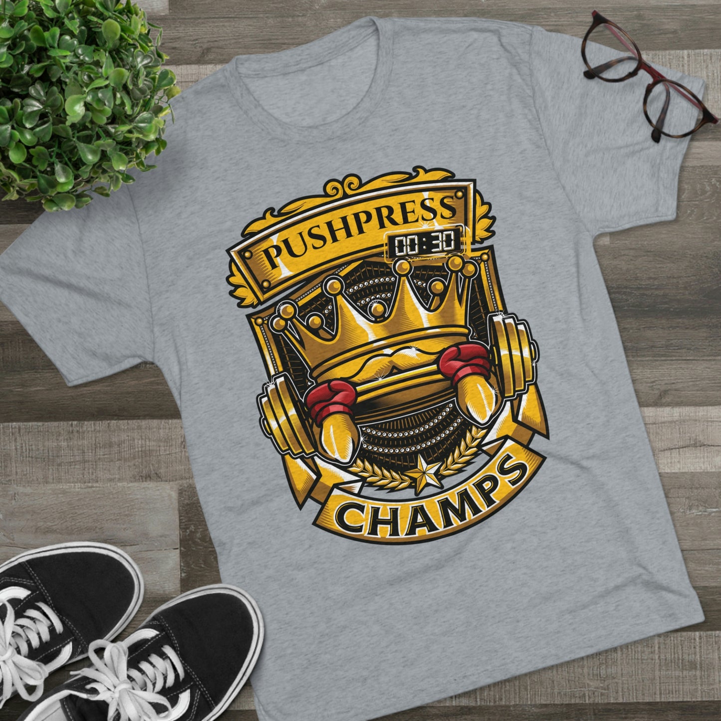 PUSHPRESS CHAMPS - PREMIUM SOFT - Unisex Tri-Blend Crew Tee (Next Level 6010)