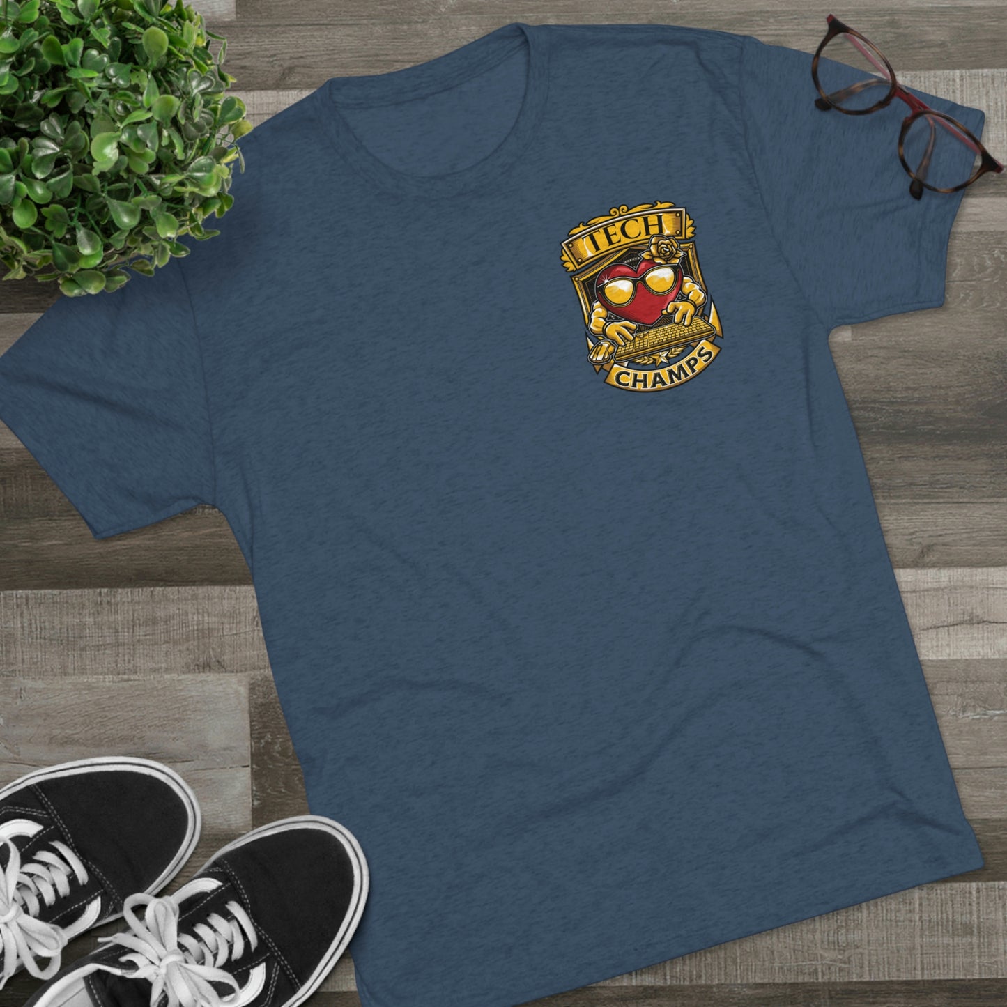 TECH CHAMPS (Small Logo) - PREMIUM SOFT - Unisex Tri-Blend Crew Tee (Next Level 6010)