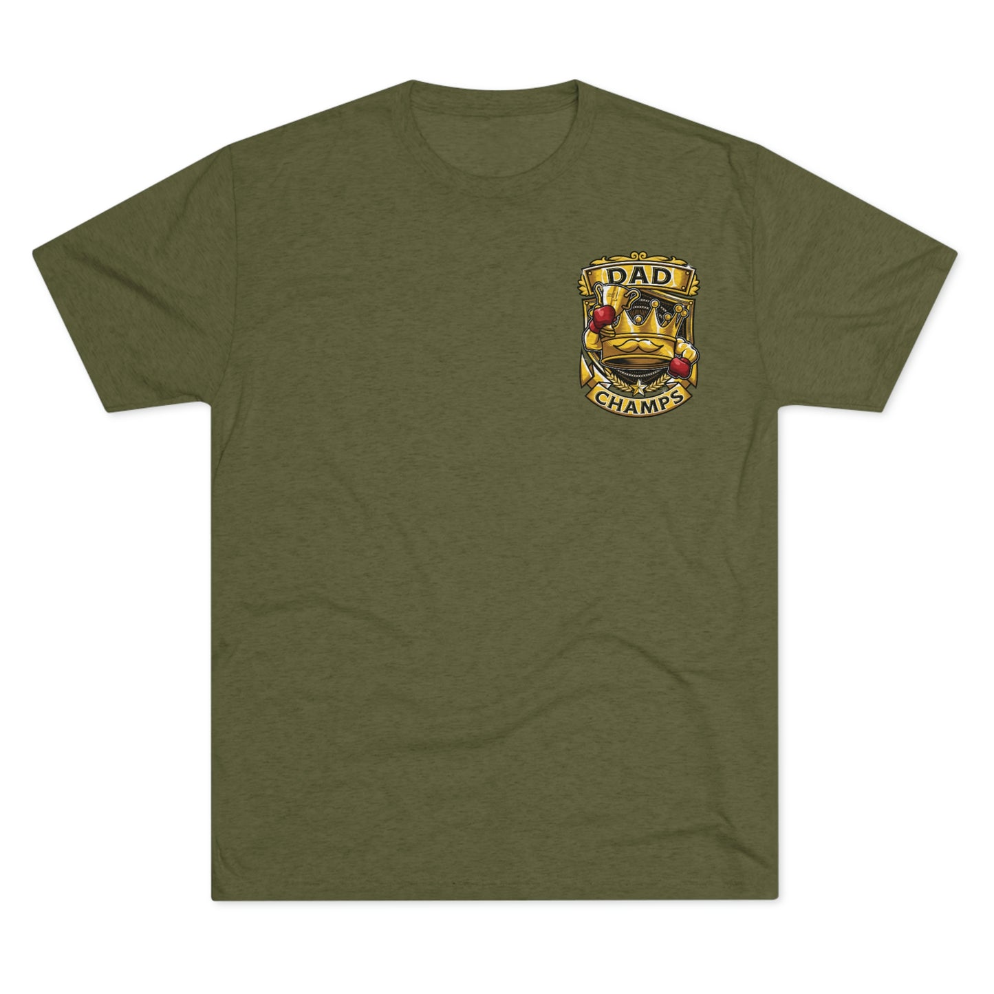 DAD CHAMPS (Small Front) - PREMIUM SOFT - Unisex Tri-Blend Crew Tee (Next Level 6010)