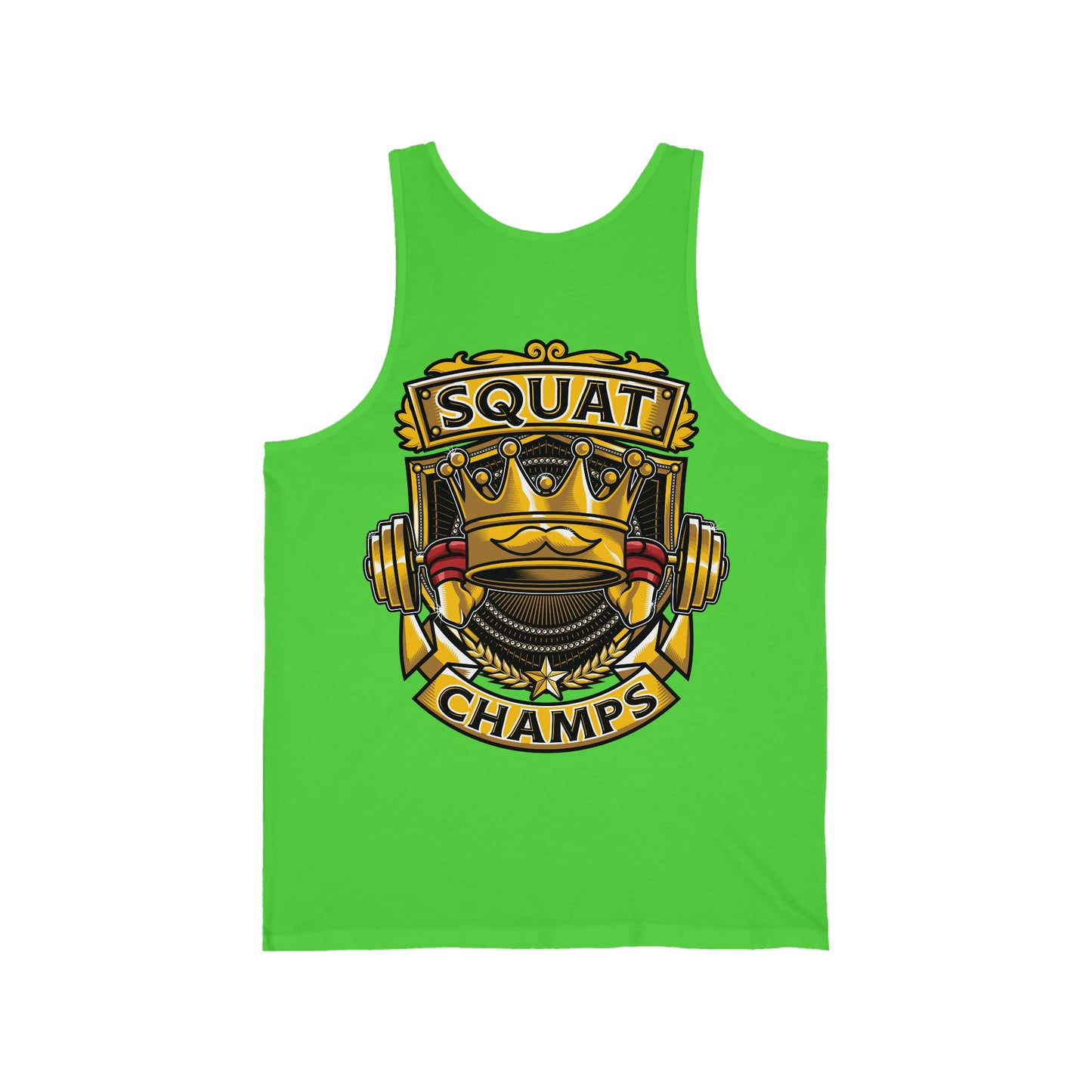 SQUAT CHAMPS (Back Design) - Unisex Jersey Tank